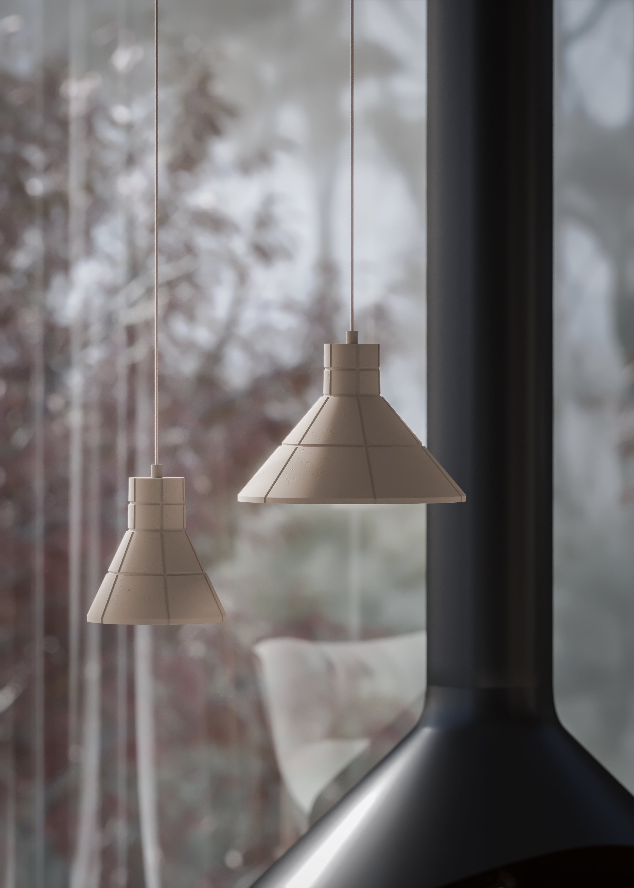 FLARED COST pendant lamp synthetic gypsum