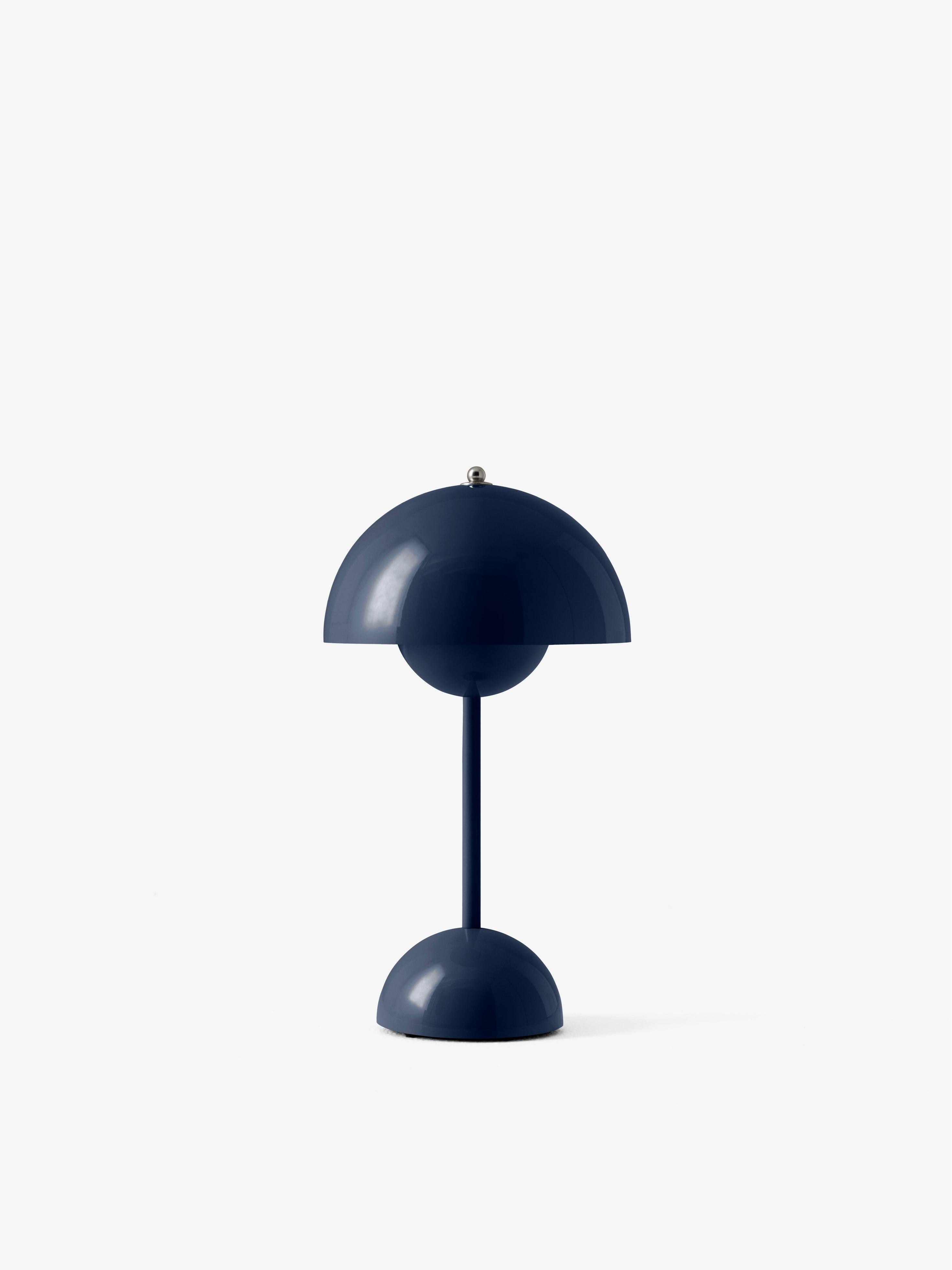 Tragbare Lampe FLOWERPOT VP9, stahlblau