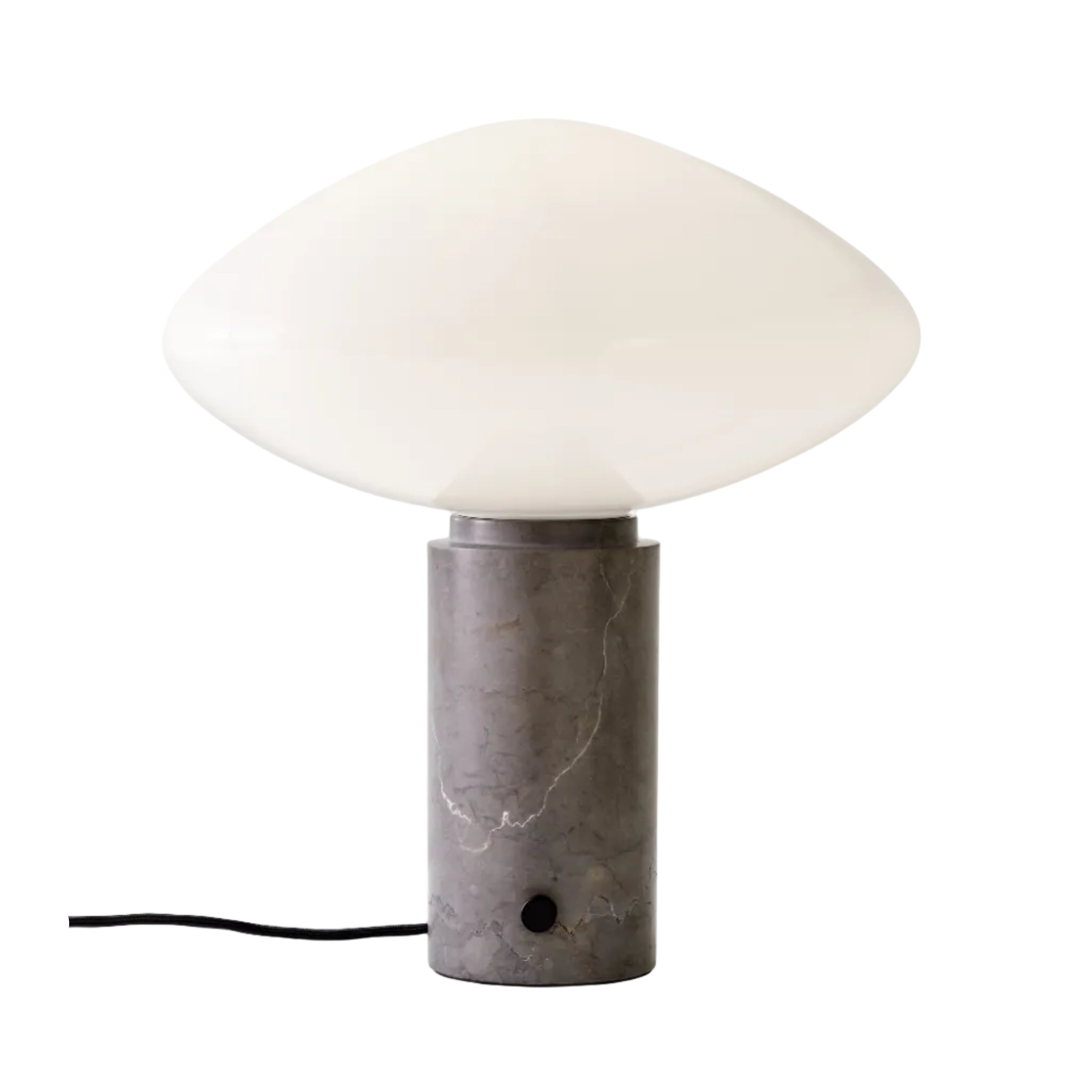 Tischlampe MIST AP17 mit gläsernem Schirm und grauer Marmorbasis