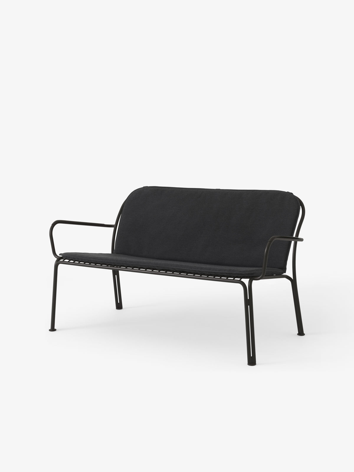 Außenbank mit Armlehnen THORVALD SC110 schwarz