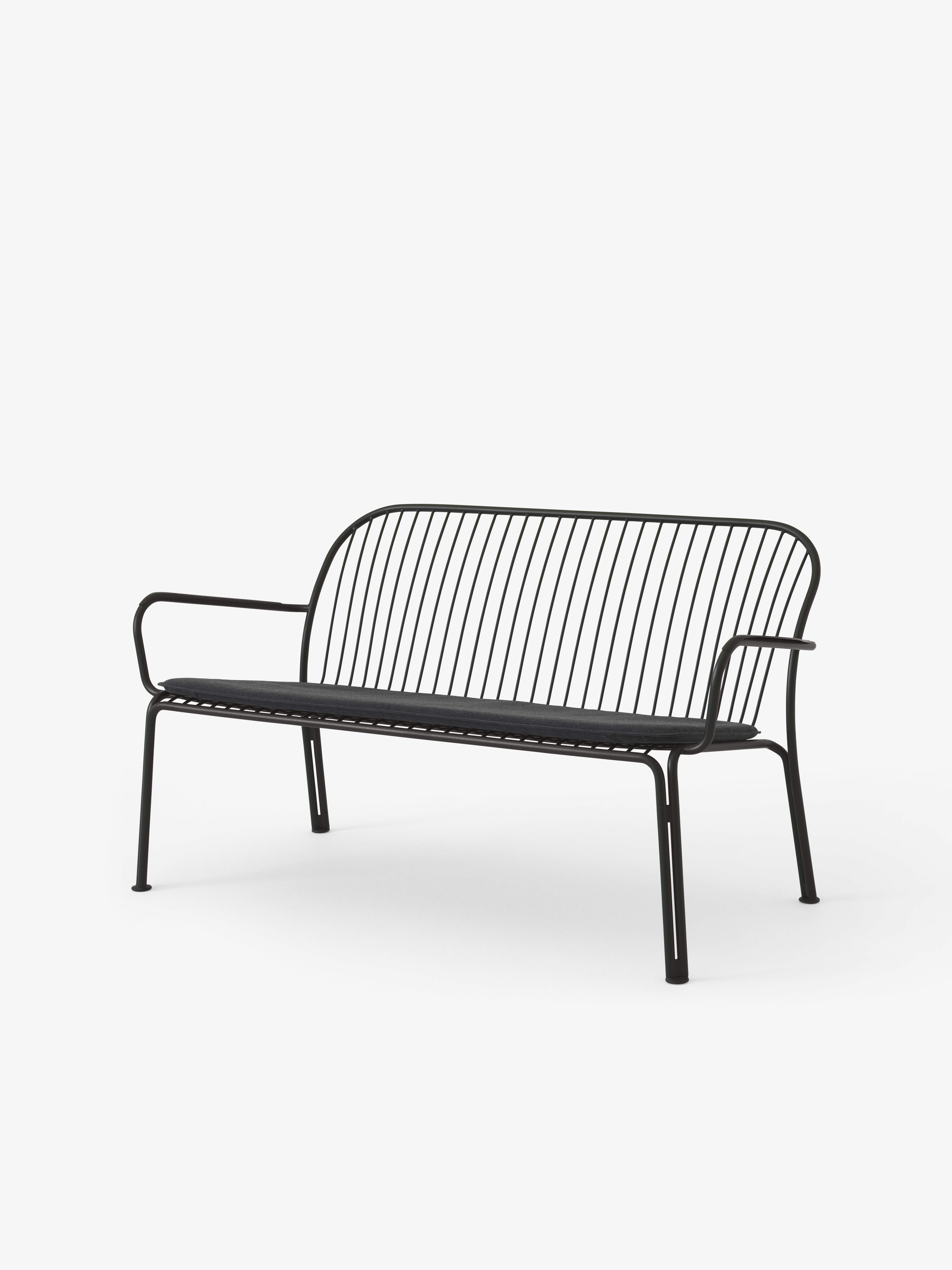 Außenbank mit Armlehnen THORVALD SC110 schwarz