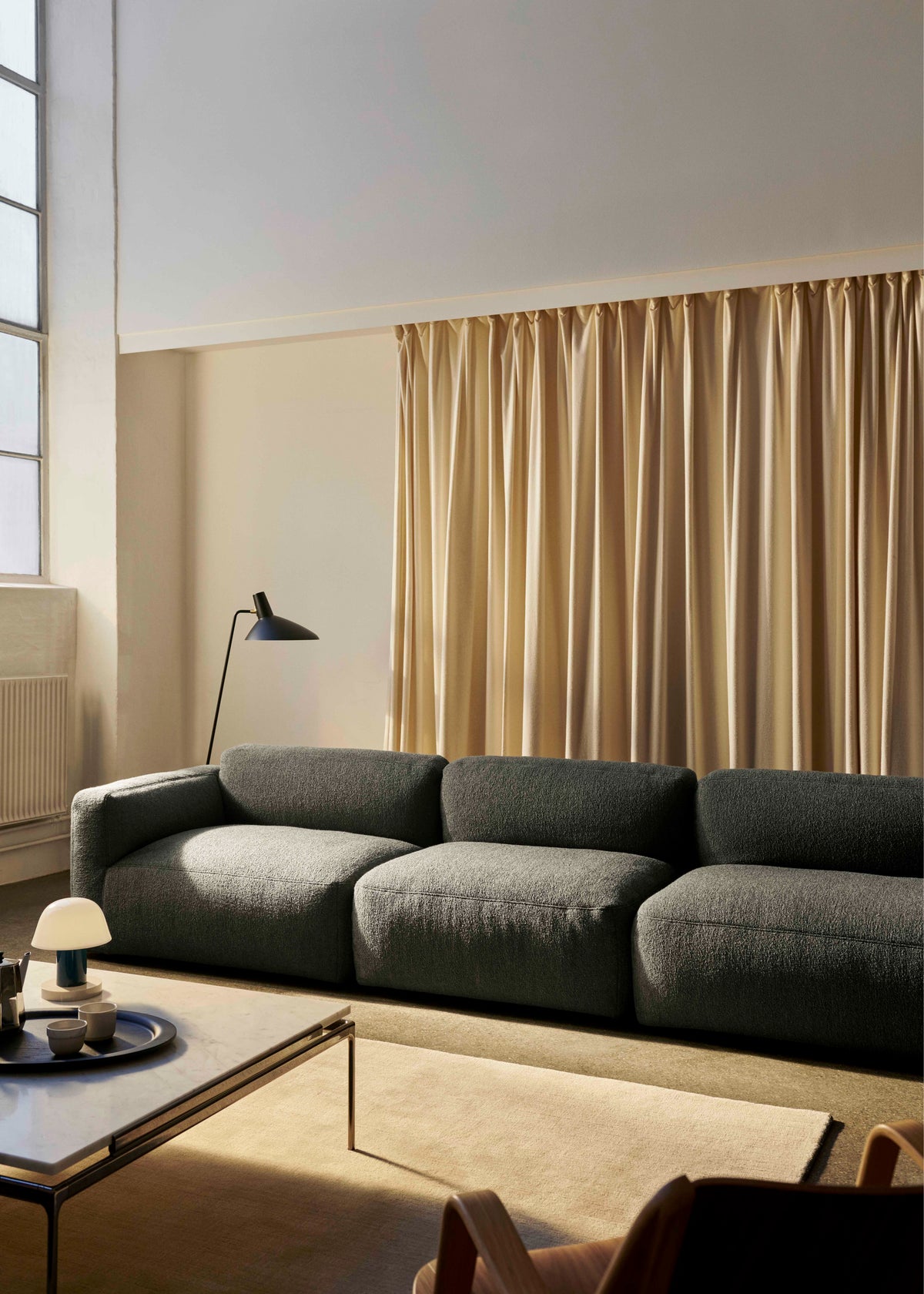 Modulares linkes Ecksofa 3-Sitzer DEVELIUS MELLOW gepolstert