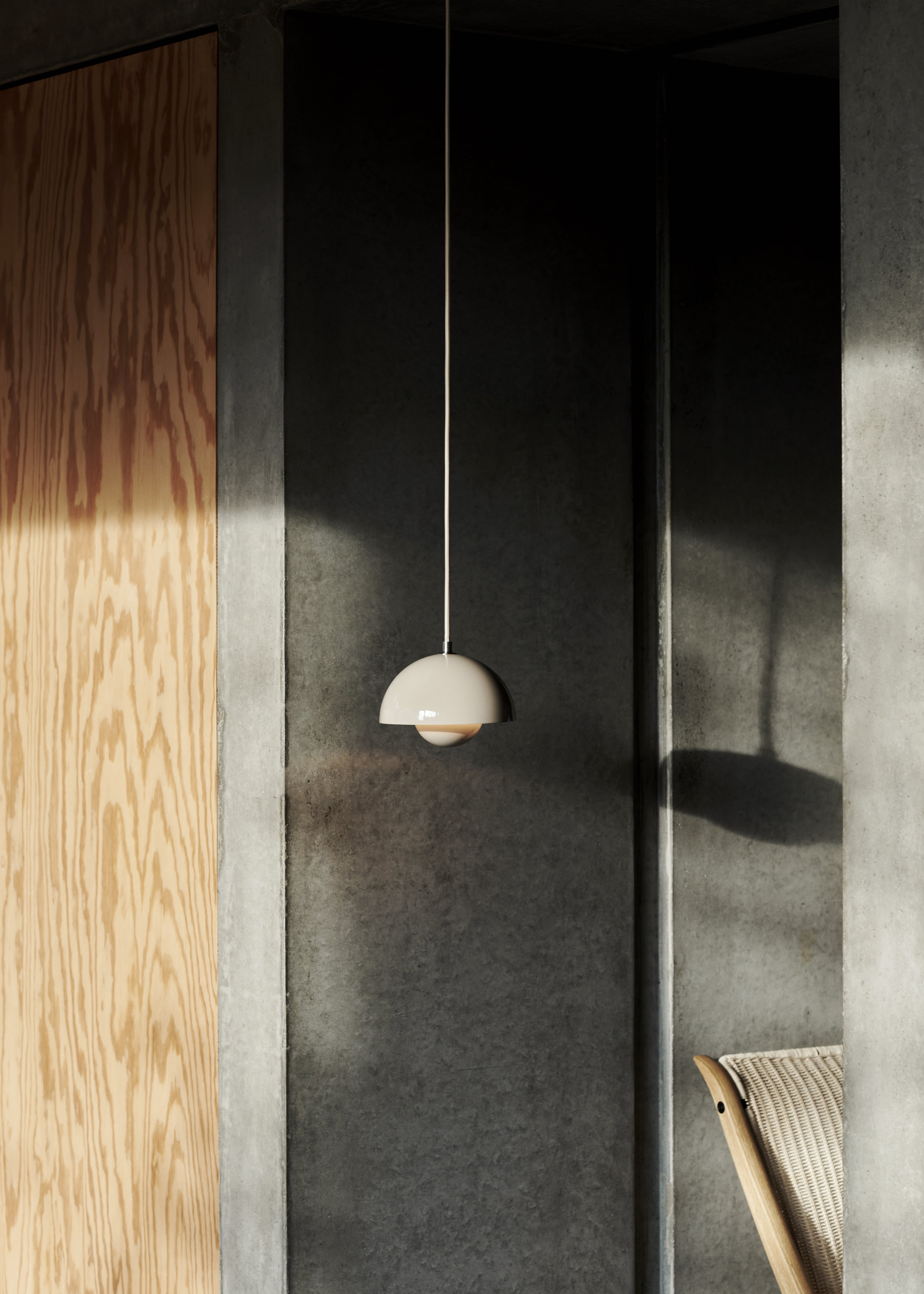 Pendelleuchte FLOWERPOT grau-beige