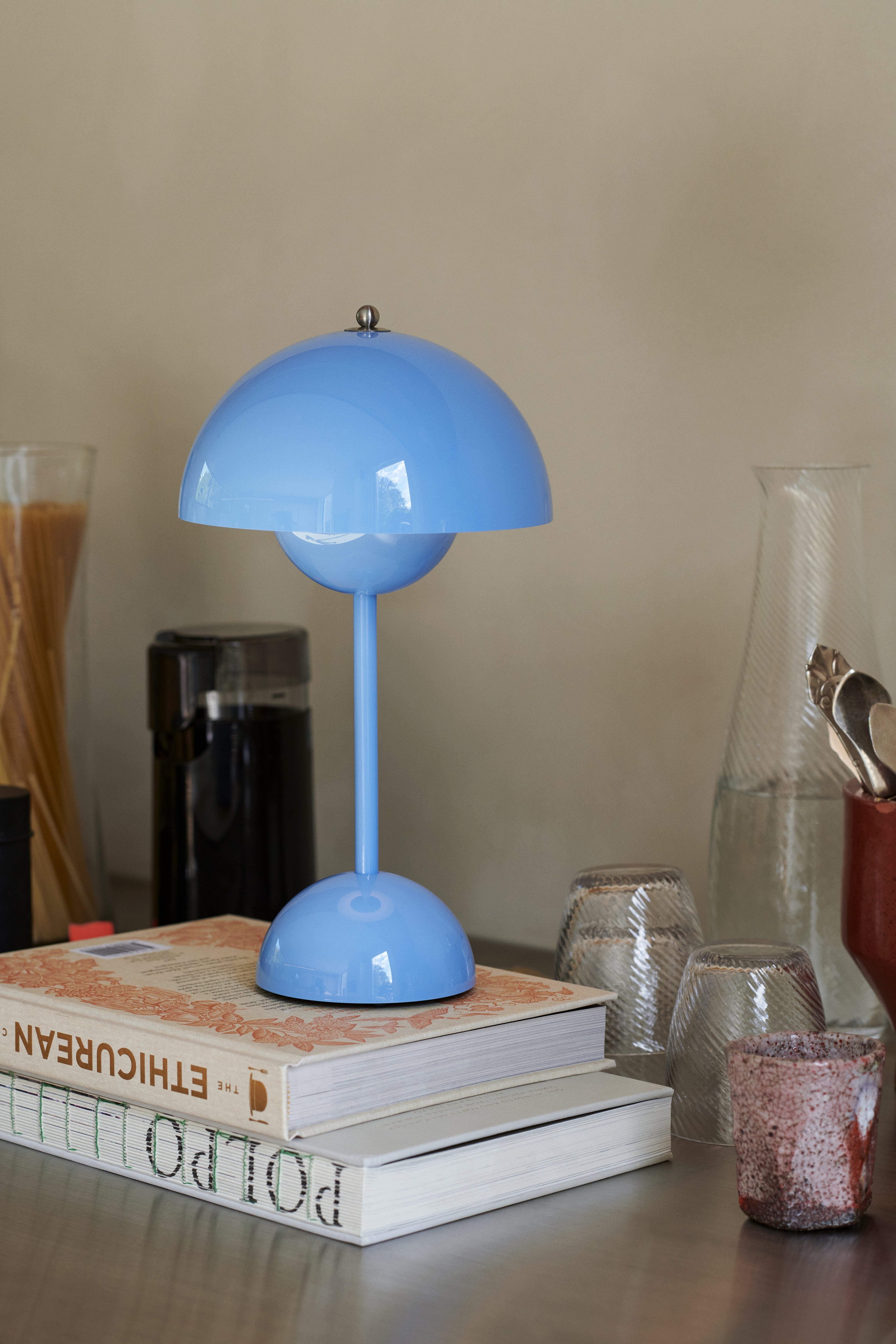 Tragbare Lampe FLOWERPOT VP9 in Blau