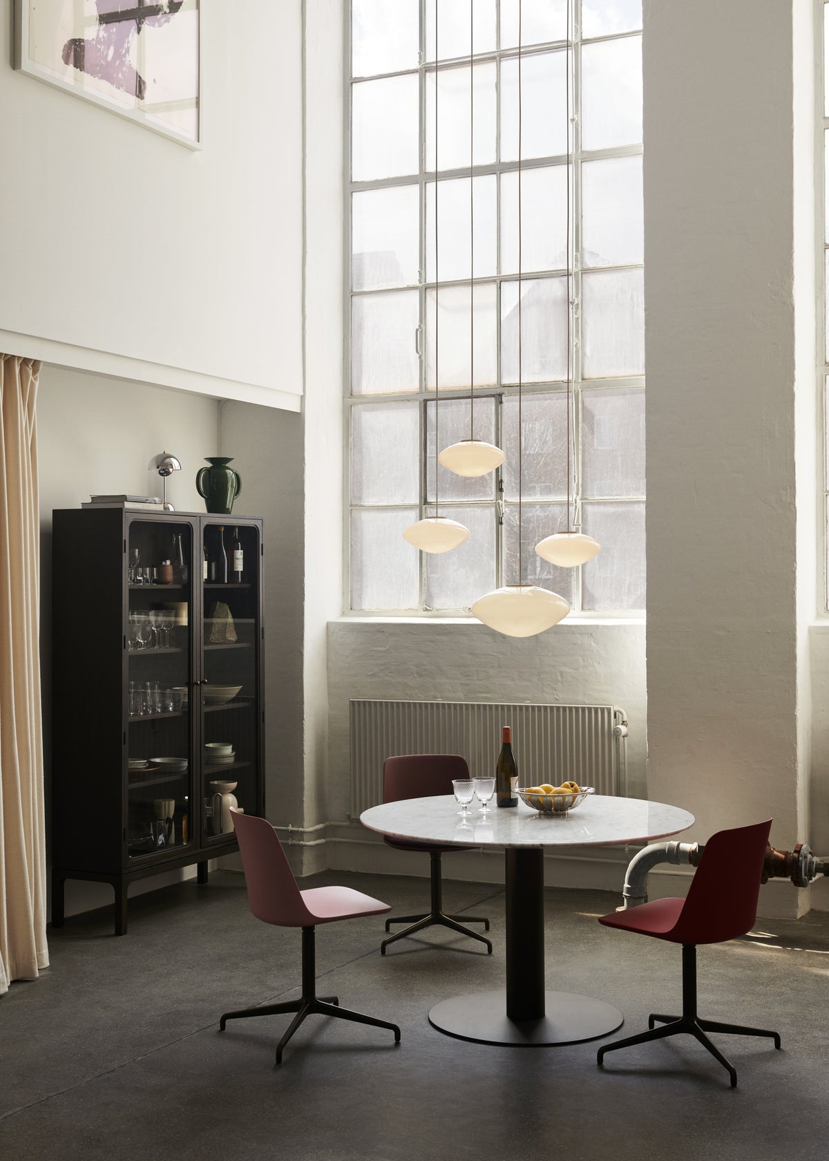 Tragbare Lampe FLOWERPOT VP9 in Weinrot