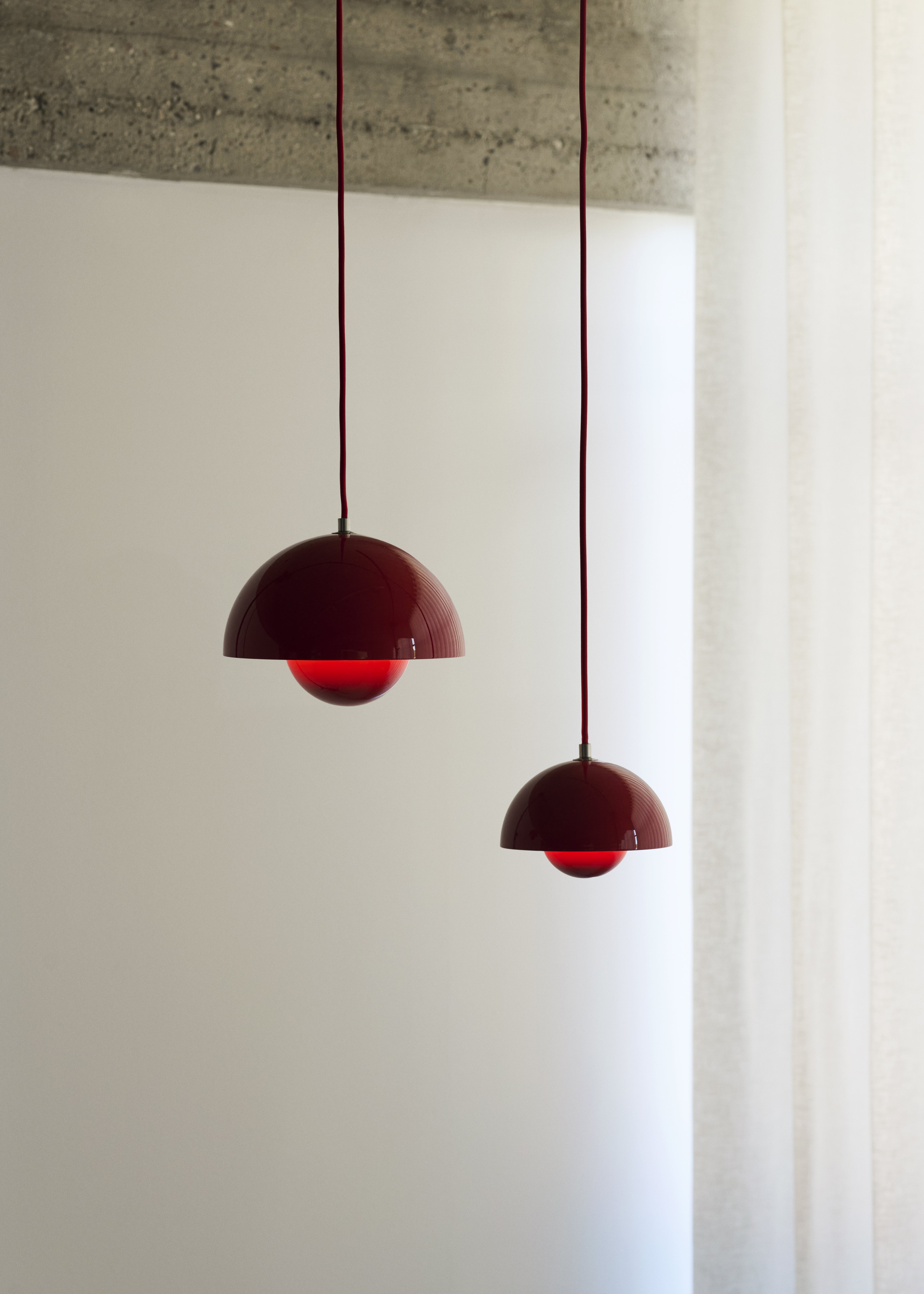 Pendelleuchte FLOWERPOT weinrot