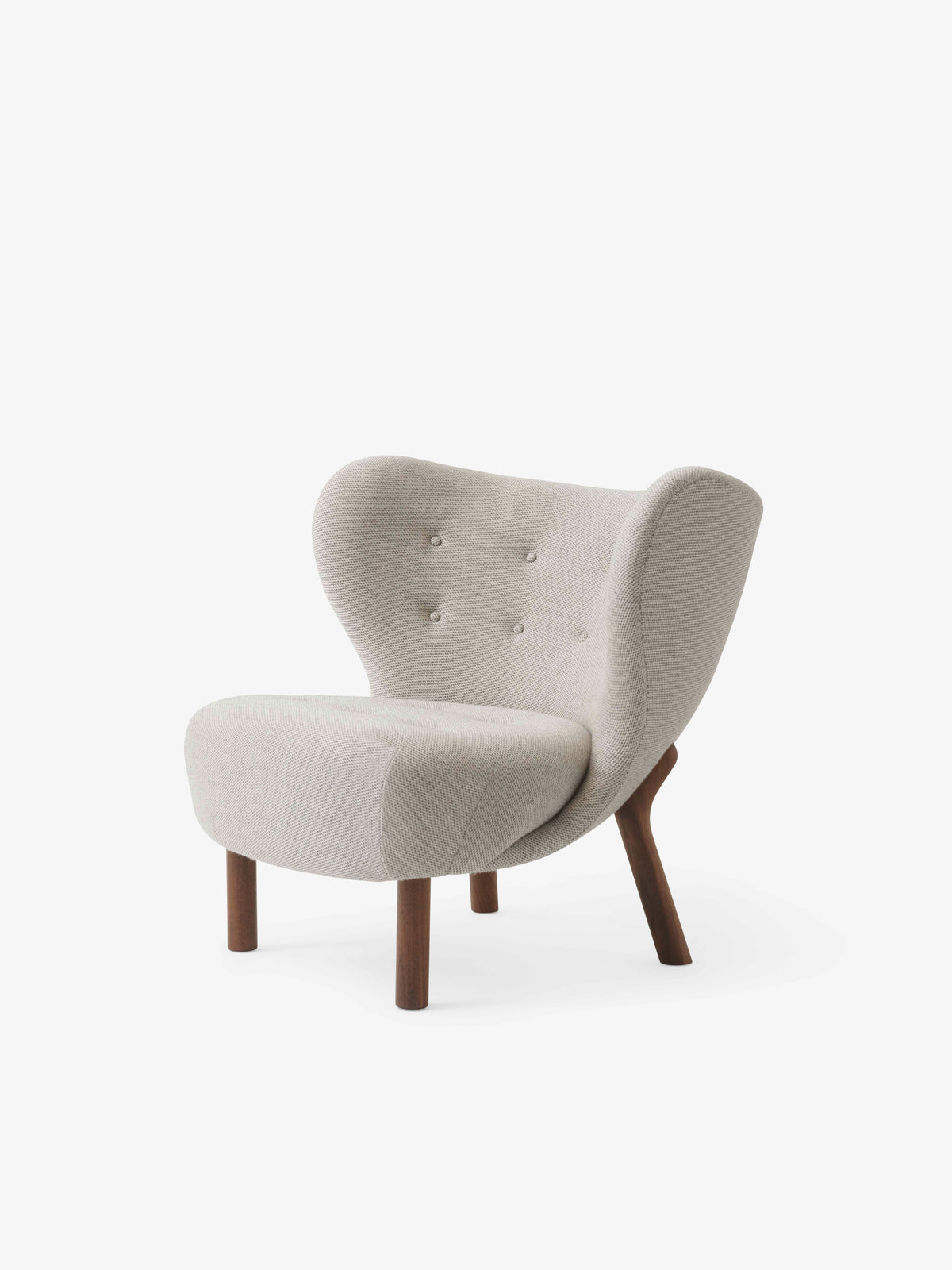 Sessel LITTLE PETRA VB1 gepolstert mit Nussbaumfuß