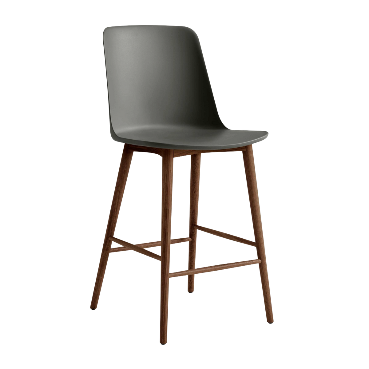Barhocker RELY graphit mit Nussbaumfuß