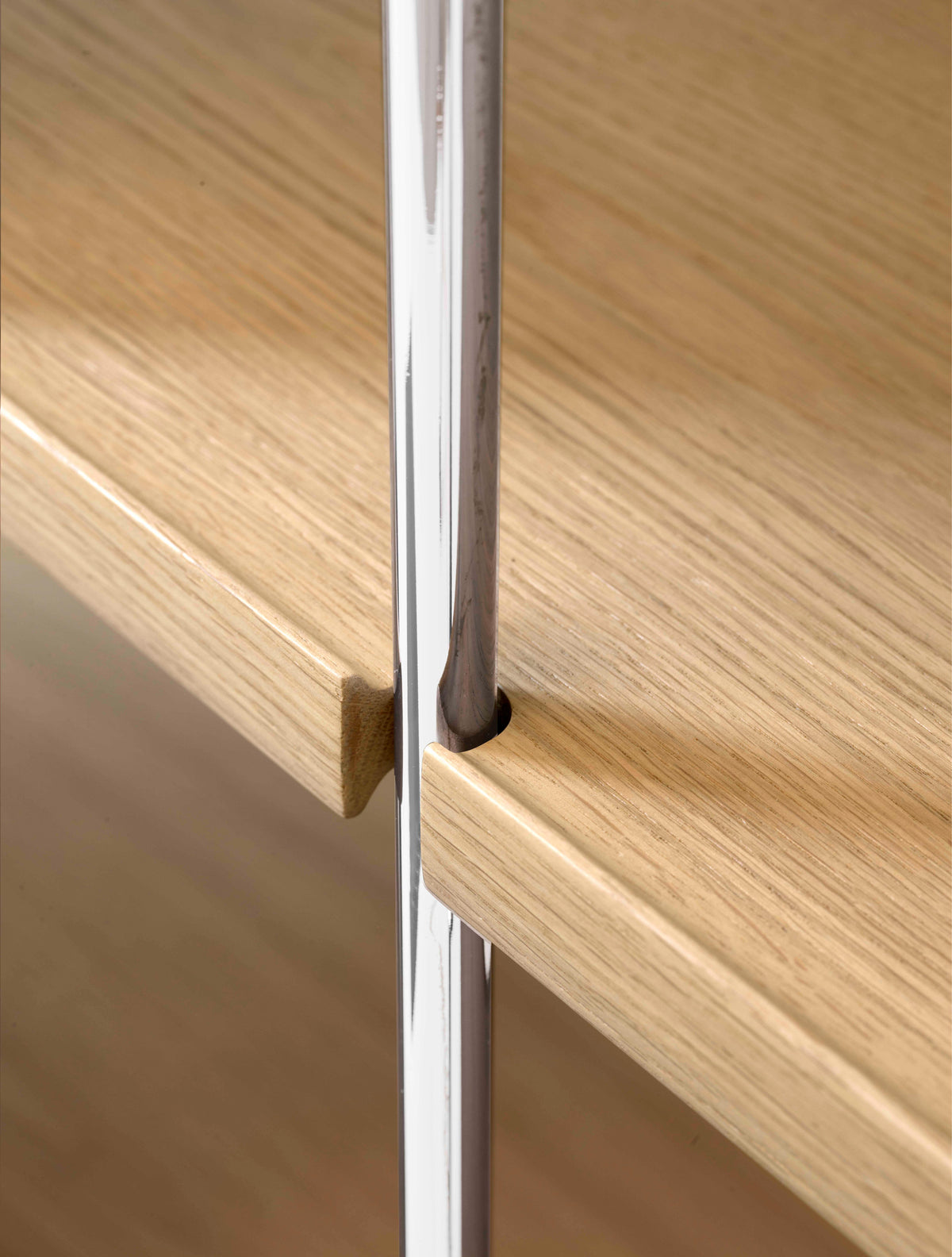 Regal ALIMA NDS5 verchromt mit Eichenholz