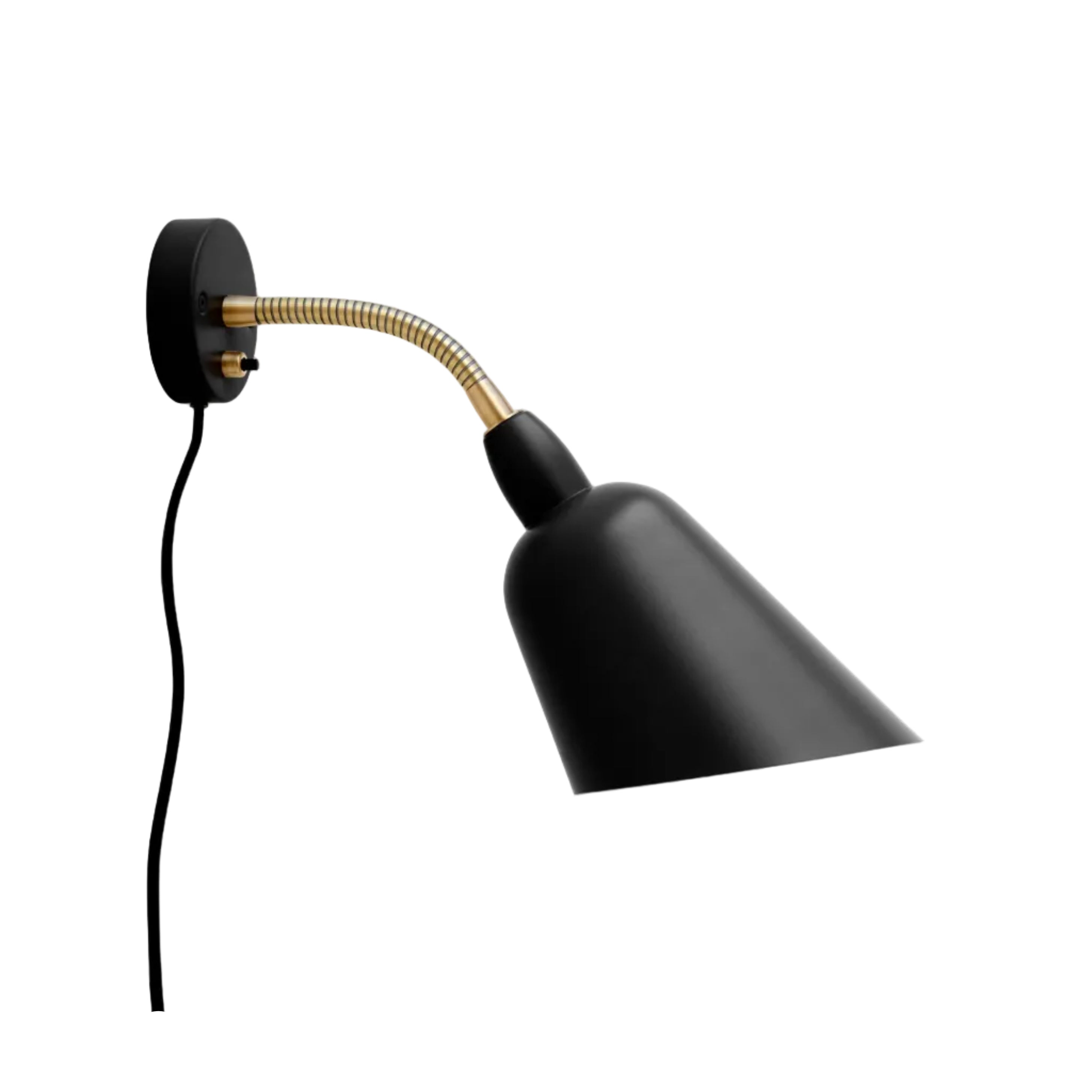 Wandlampe BELLEVUE AJ9 schwarz mit messingfarbener Oberfläche