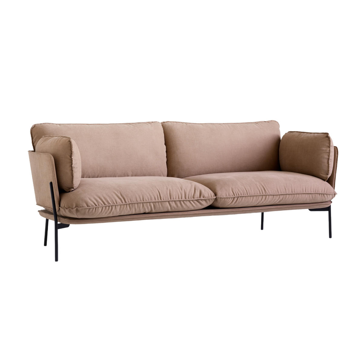3-Sitzer Sofa CLOUD LN3.2 gepolstert mit schwarzem Gestell