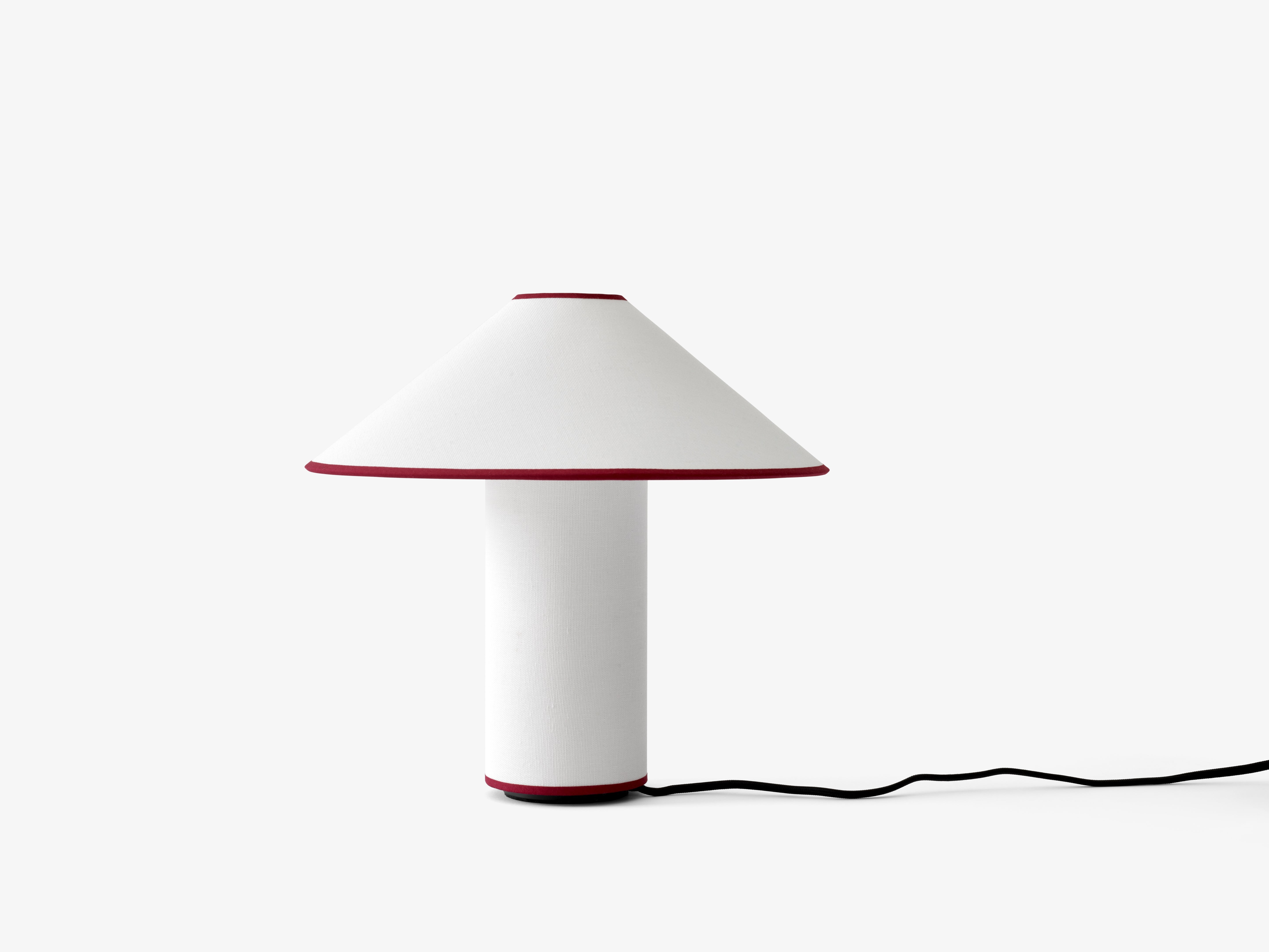 Tischlampe COLETTE ATD6 in Weiß mit rotem Finish