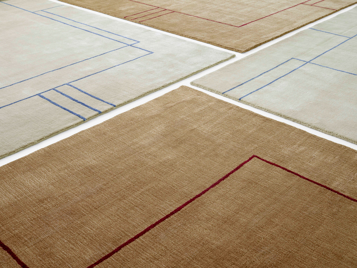 Teppich CRUISE in Sandfarbe mit Blau