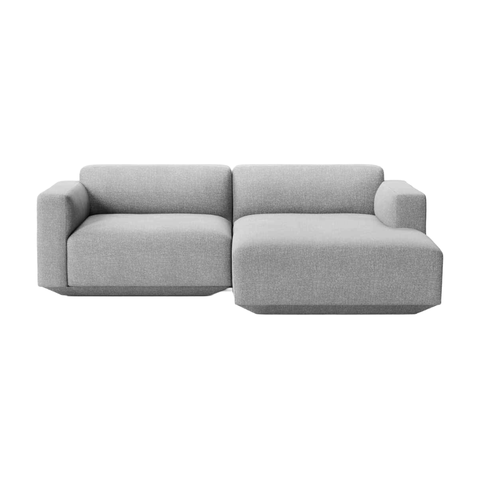 Rechtsseitige modulare 3-Sitzer-Couch DEVELIUS gepolstert