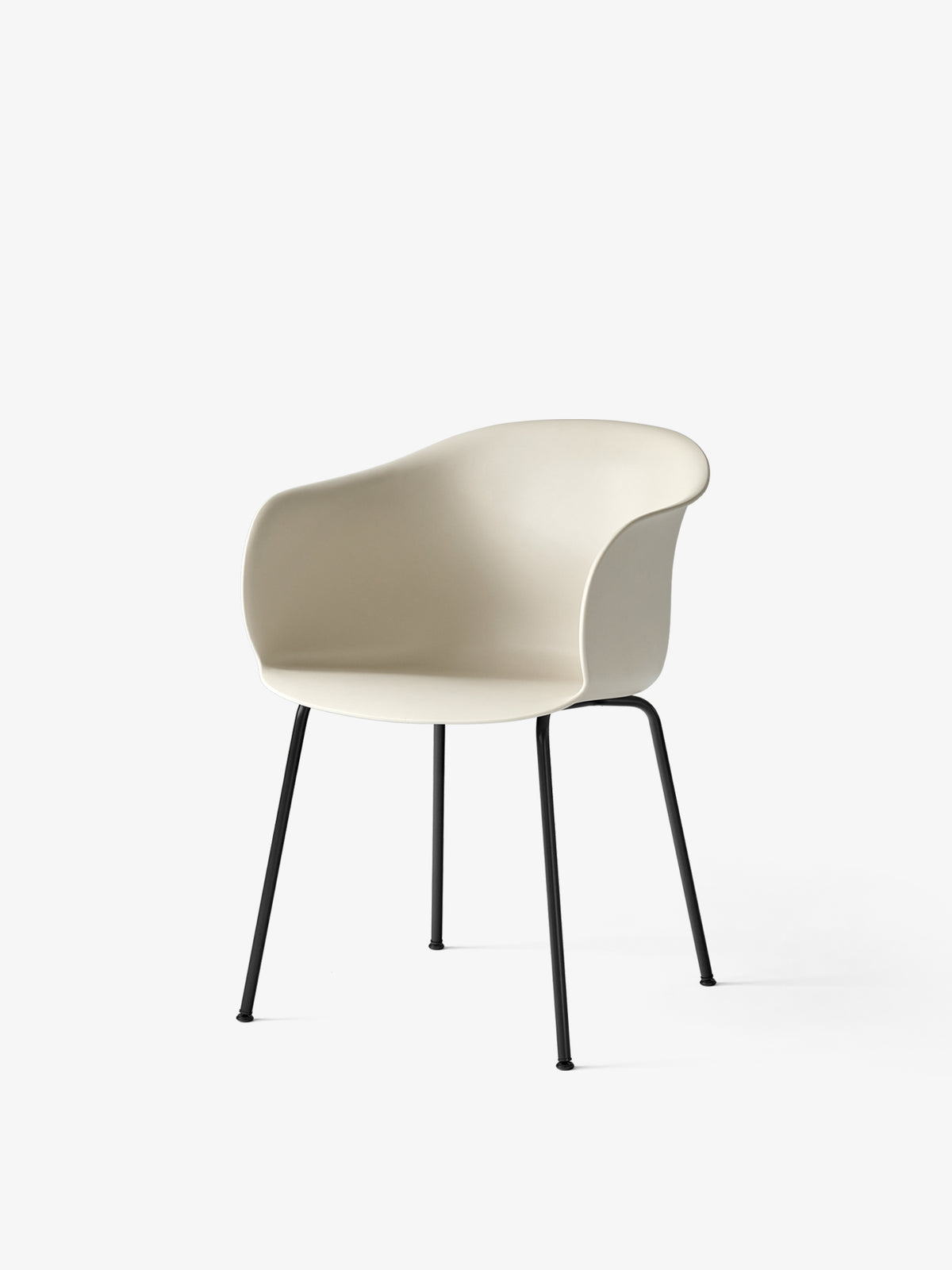 Stuhl ELEFY JH28 beige mit schwarzem Stahlgestell