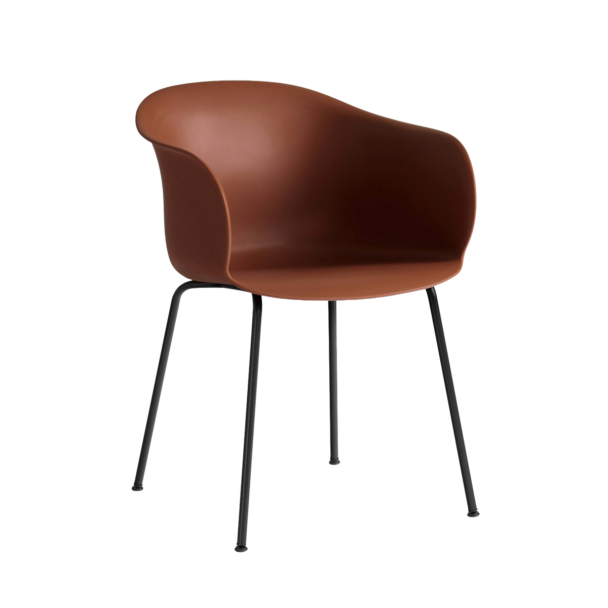 Stuhl ELEFY JH28 rostrot mit schwarzem Stahlgestell