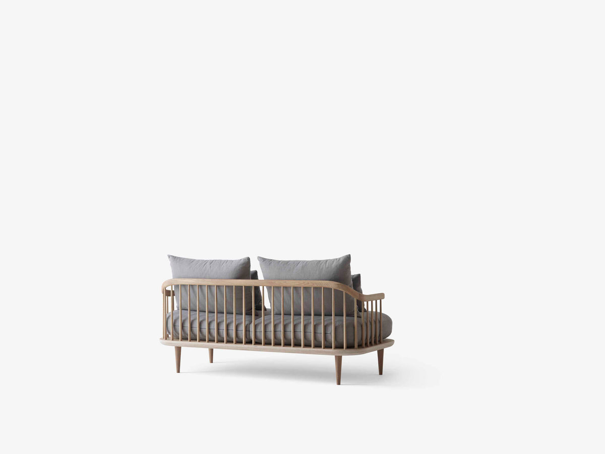 Zweisitzer-Sofa FLY SC2 gepolstert mit Eichenbasis