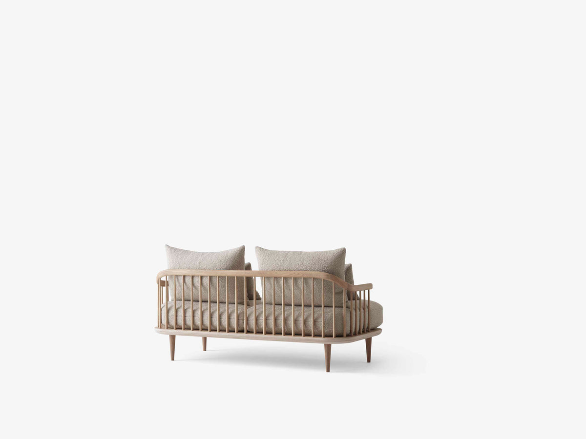 Zweisitzer-Sofa FLY SC2 gepolstert mit Eichenbasis