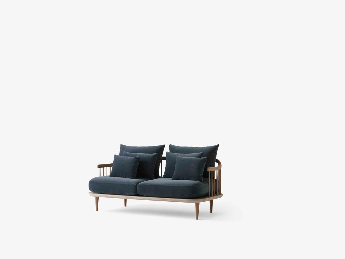 Zweisitzer-Sofa FLY SC2 gepolstert mit Eichenbasis