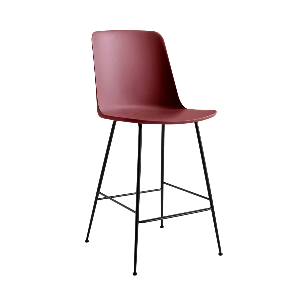 Barhocker RELY rotbraun mit schwarzem Stahlgestell