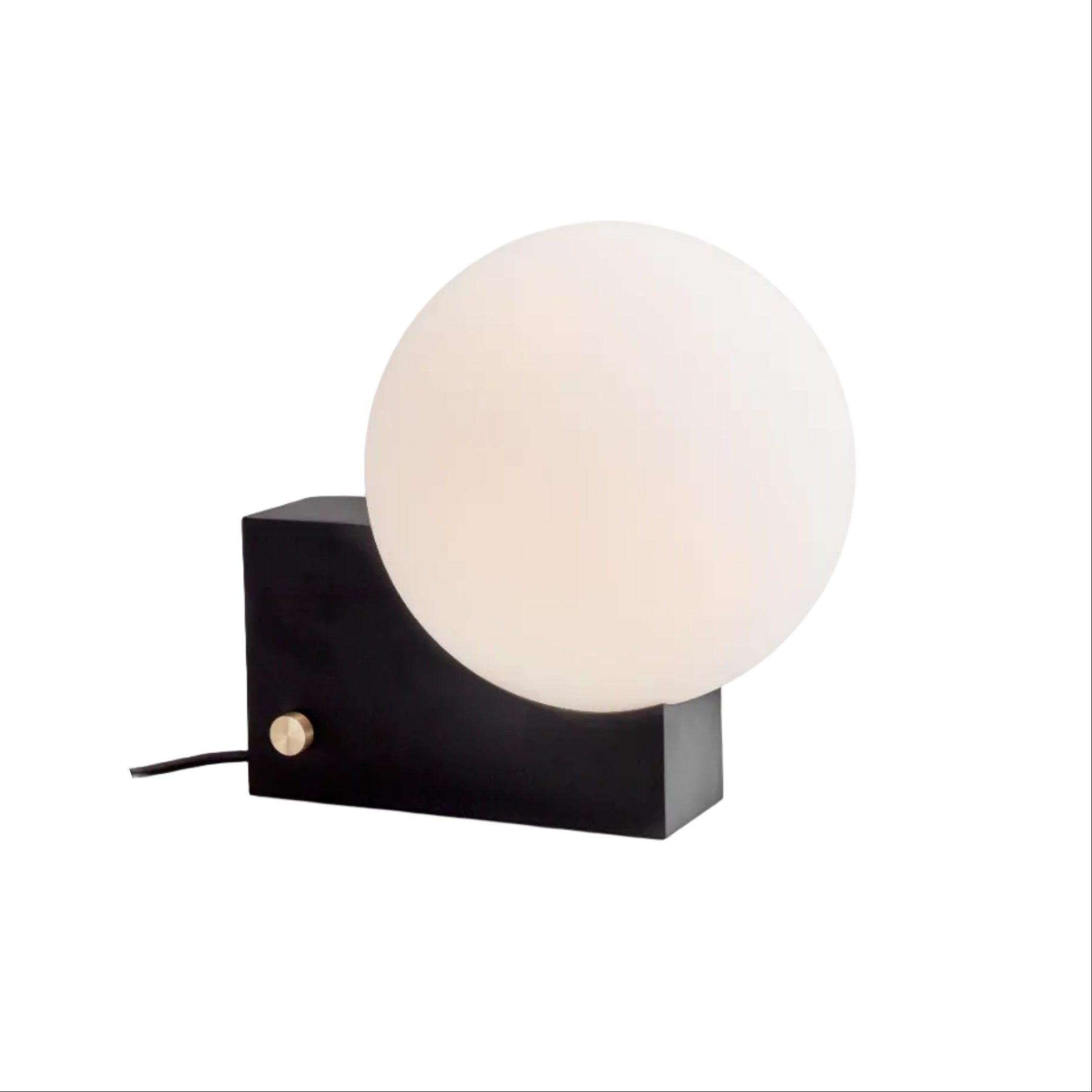 Tischlampe JOURNEY SH1 mit milchigem Schirm und schwarzem Fuß