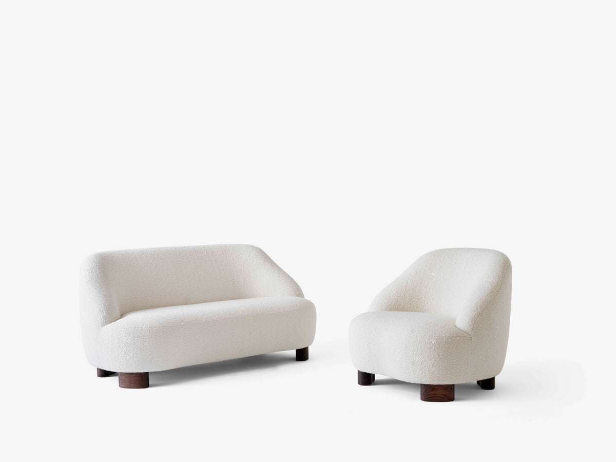 2-Sitzer Sofa MARGAS LC3 gepolstert mit Eichenbasis
