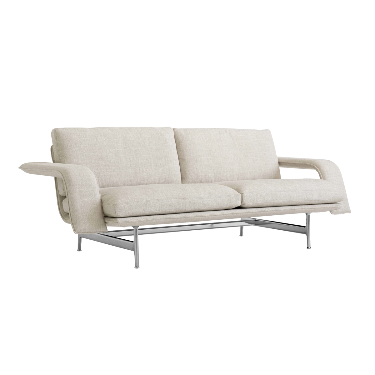 2-Sitzer Sofa MEANTIME AV30 mit gepolstertem Bezug und Aluminiumgestell