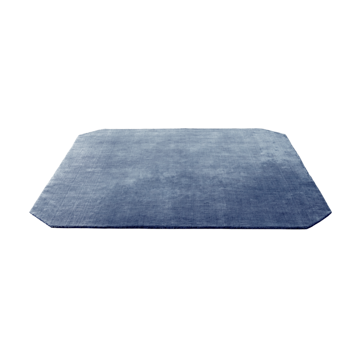 Quadratischer Teppich mit abgerundeten Ecken THE MOOR blau
