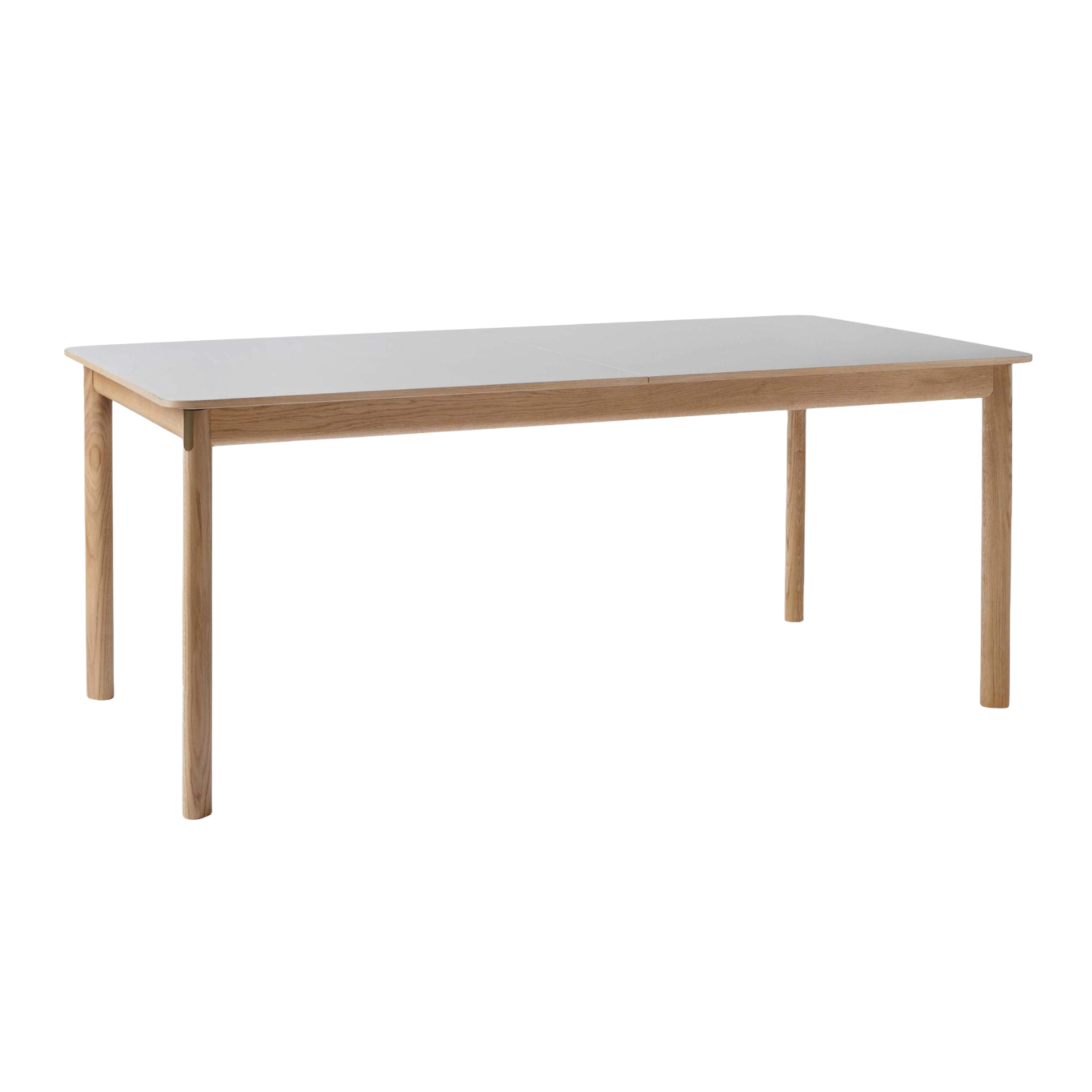 Ausziehbarer Tisch PATCH mit beigem Laminatplatte und Eichenbasis