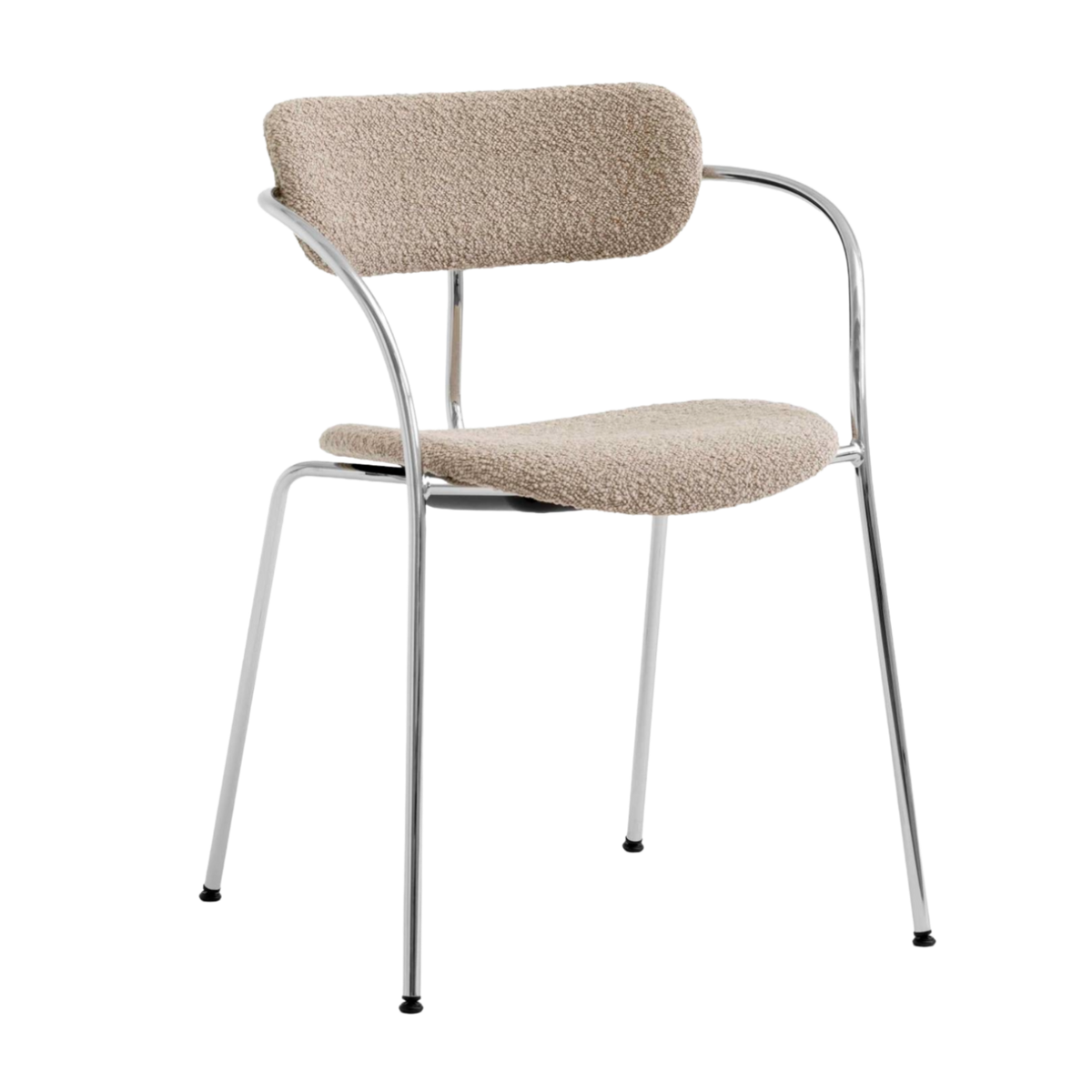 Sessel mit Armlehnen PAVILION AV13 gepolstert mit verchromtem Gestell