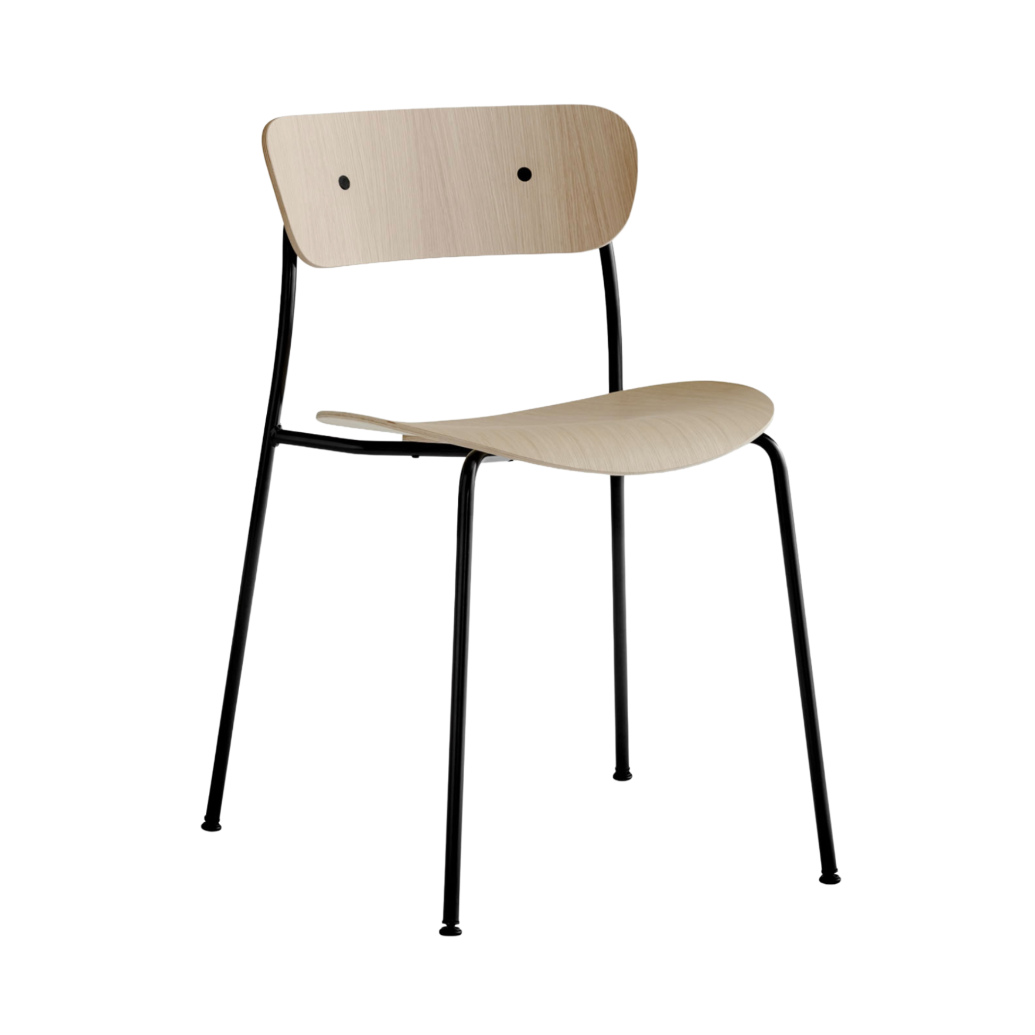 Stuhl PAVILION AV1 lackiertes Eichenholz mit schwarzem Gestell