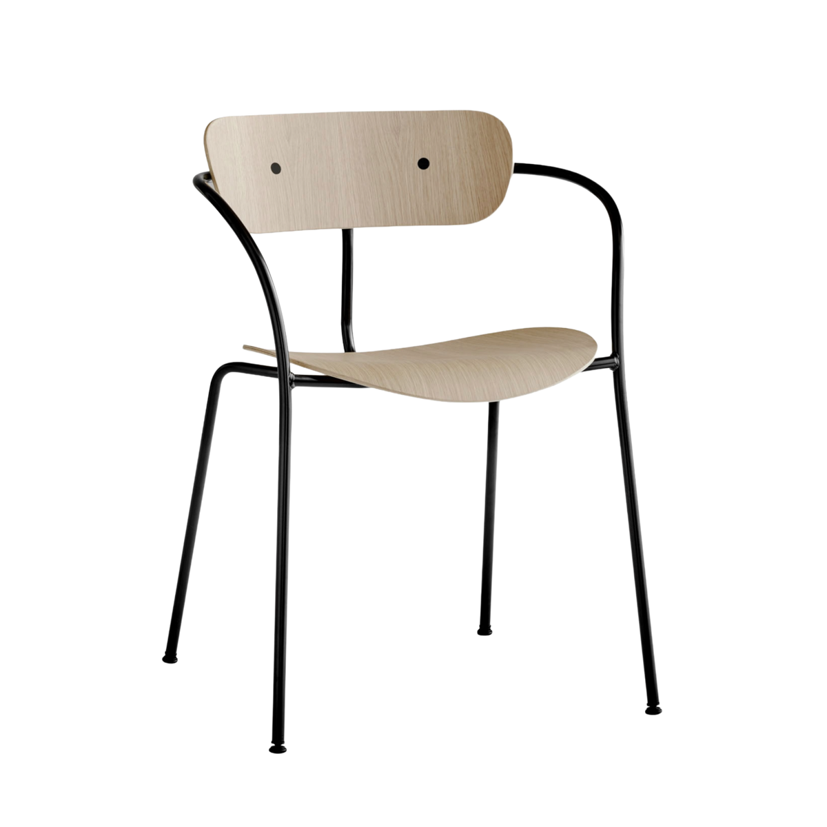 Sessel mit Armlehnen PAVILION AV2 lackierte Eiche mit schwarzem Gestell