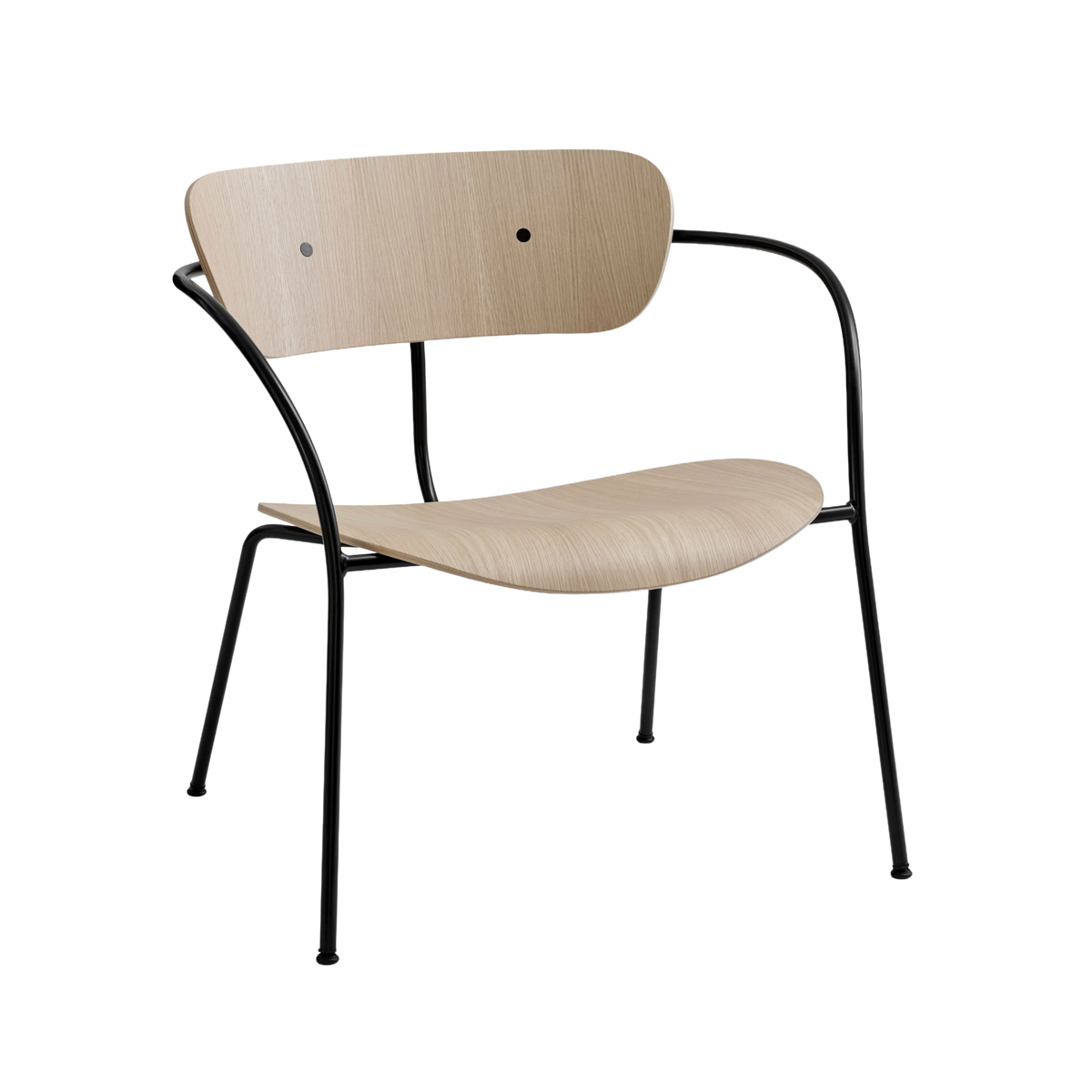 Sessel mit Armlehnen PAVILION AV5 lackierte Eiche mit schwarzem Gestell