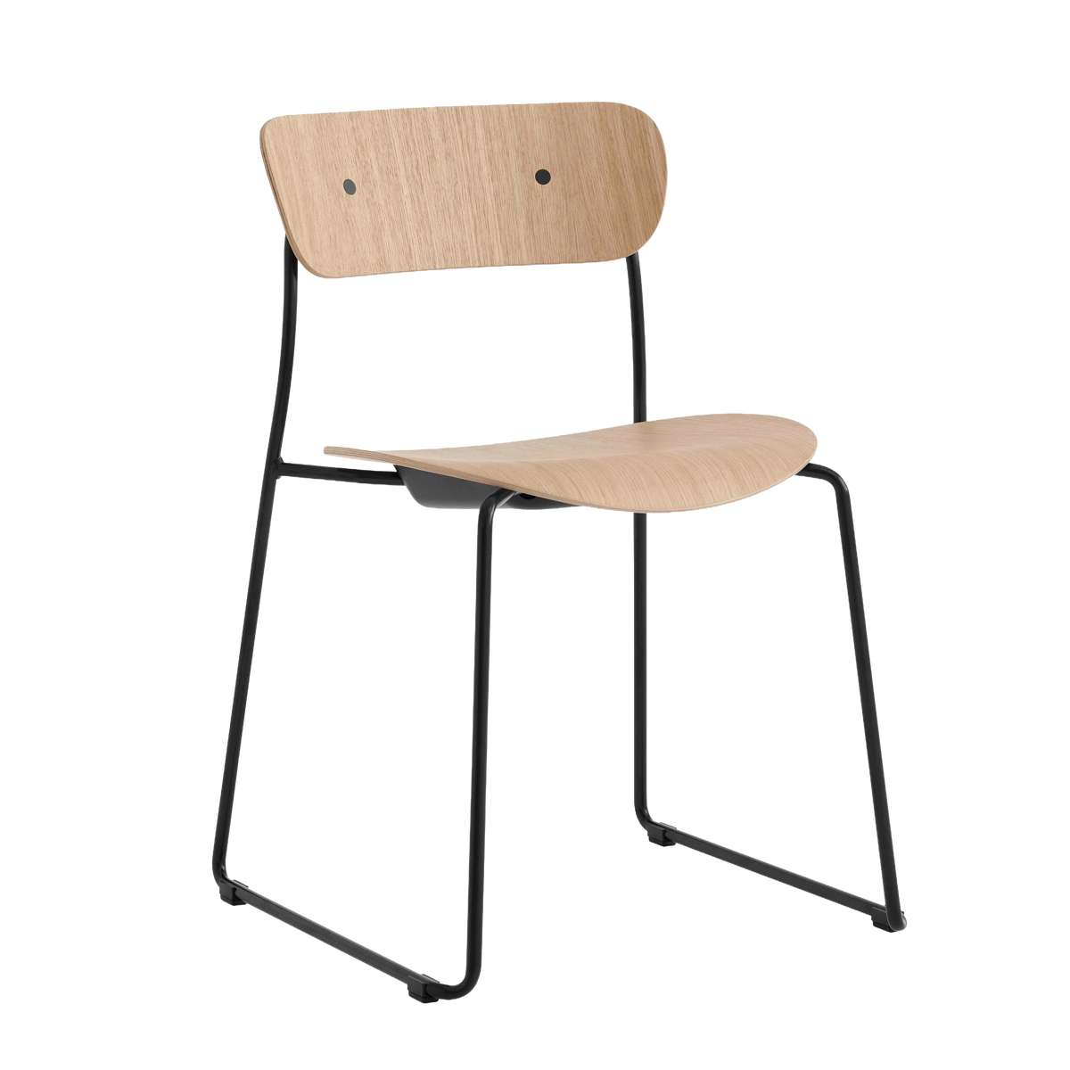 Stuhl PAVILION AV51 lackiertes Eichenholz mit schwarzem Gestell
