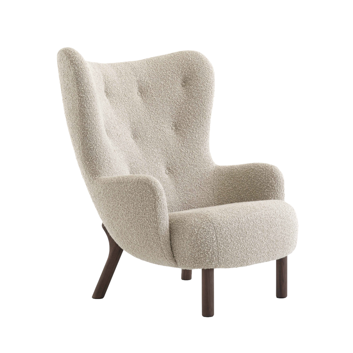 Sessel PETRA VB3 gepolstert mit Nussbaumbasis