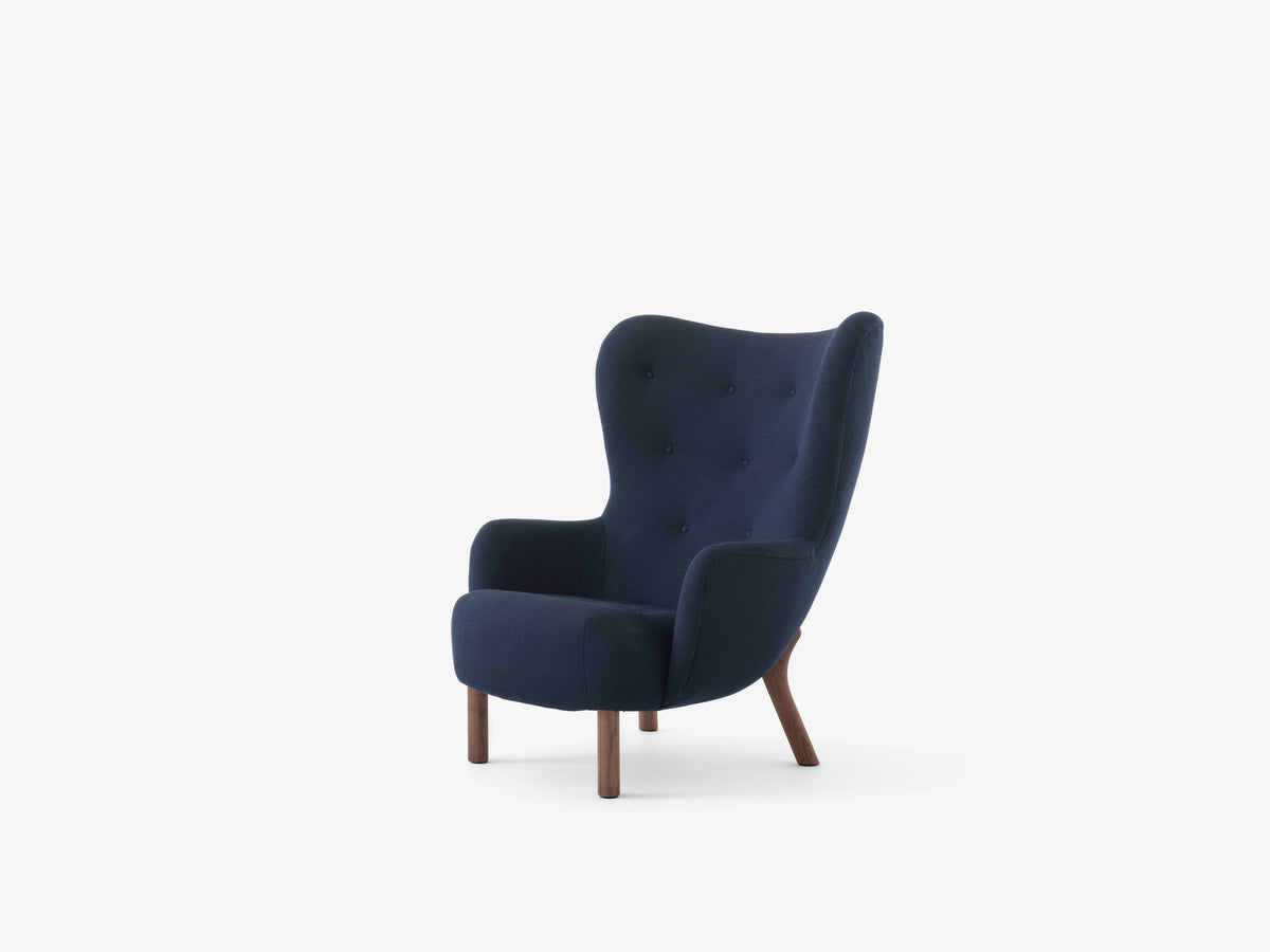 Sessel PETRA VB3 gepolstert mit Nussbaumbasis
