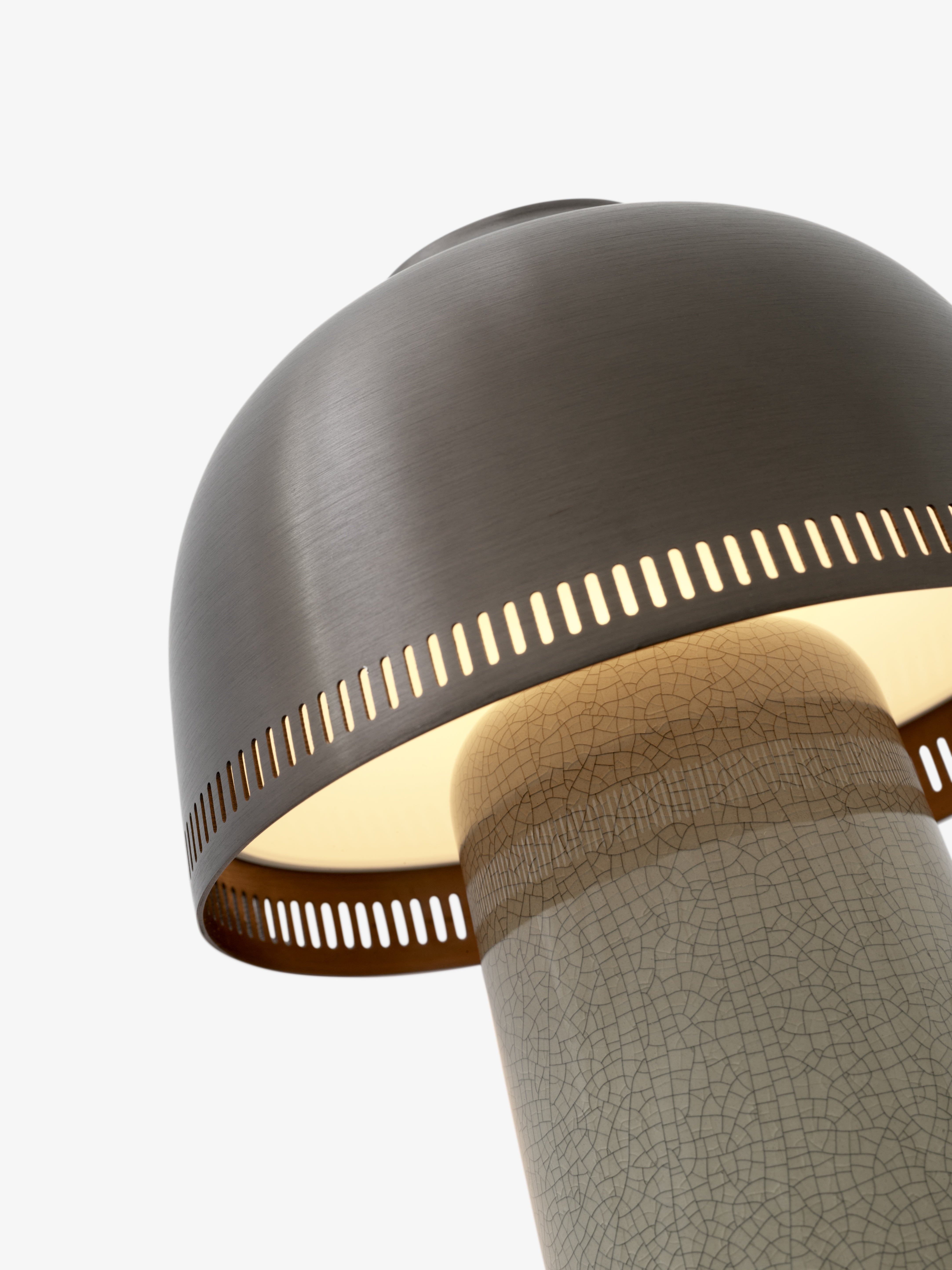 Tragbare Lampe RAKU SH8 mit braunem Schirm und beigem Sockel