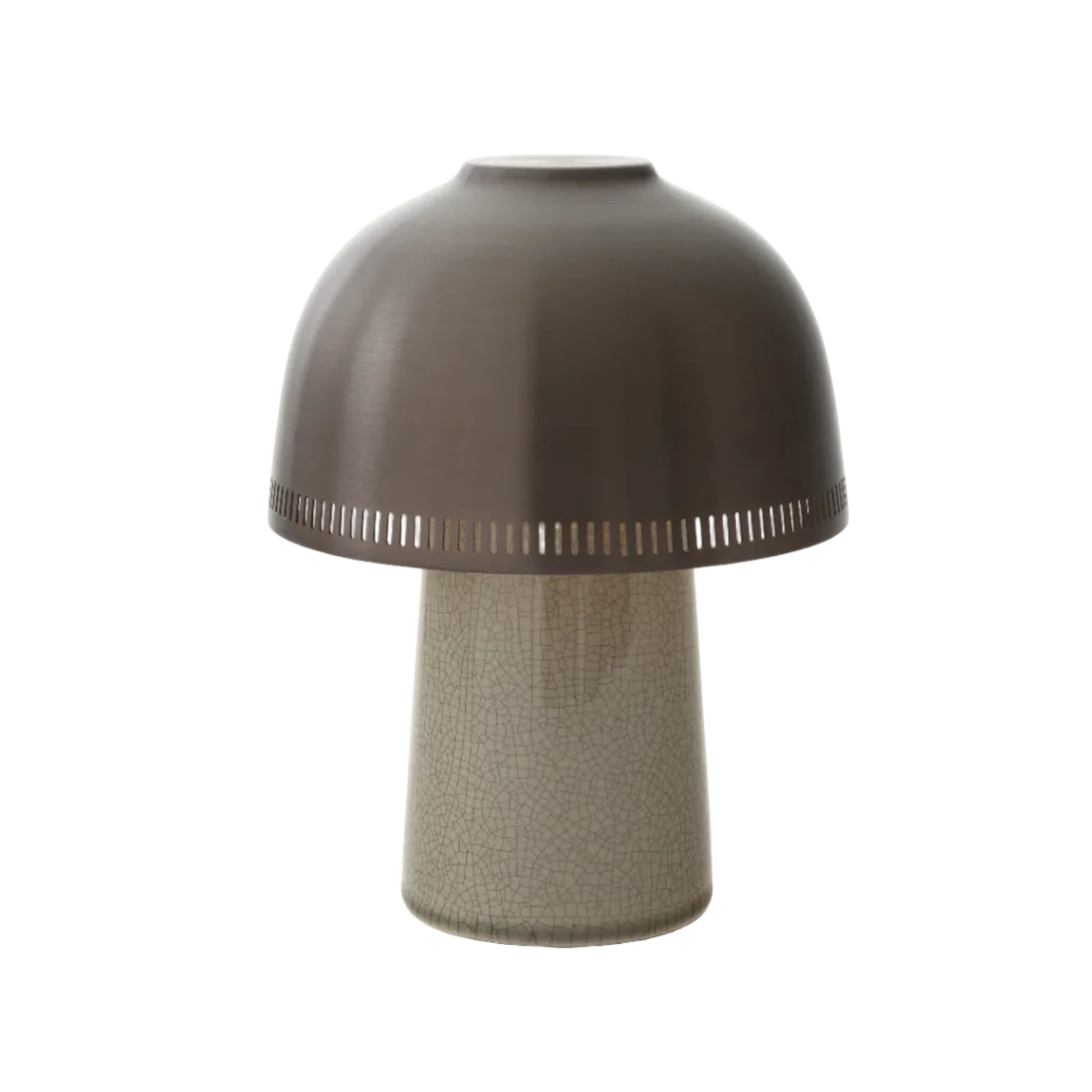 Tragbare Lampe RAKU SH8 mit braunem Schirm und beigem Sockel