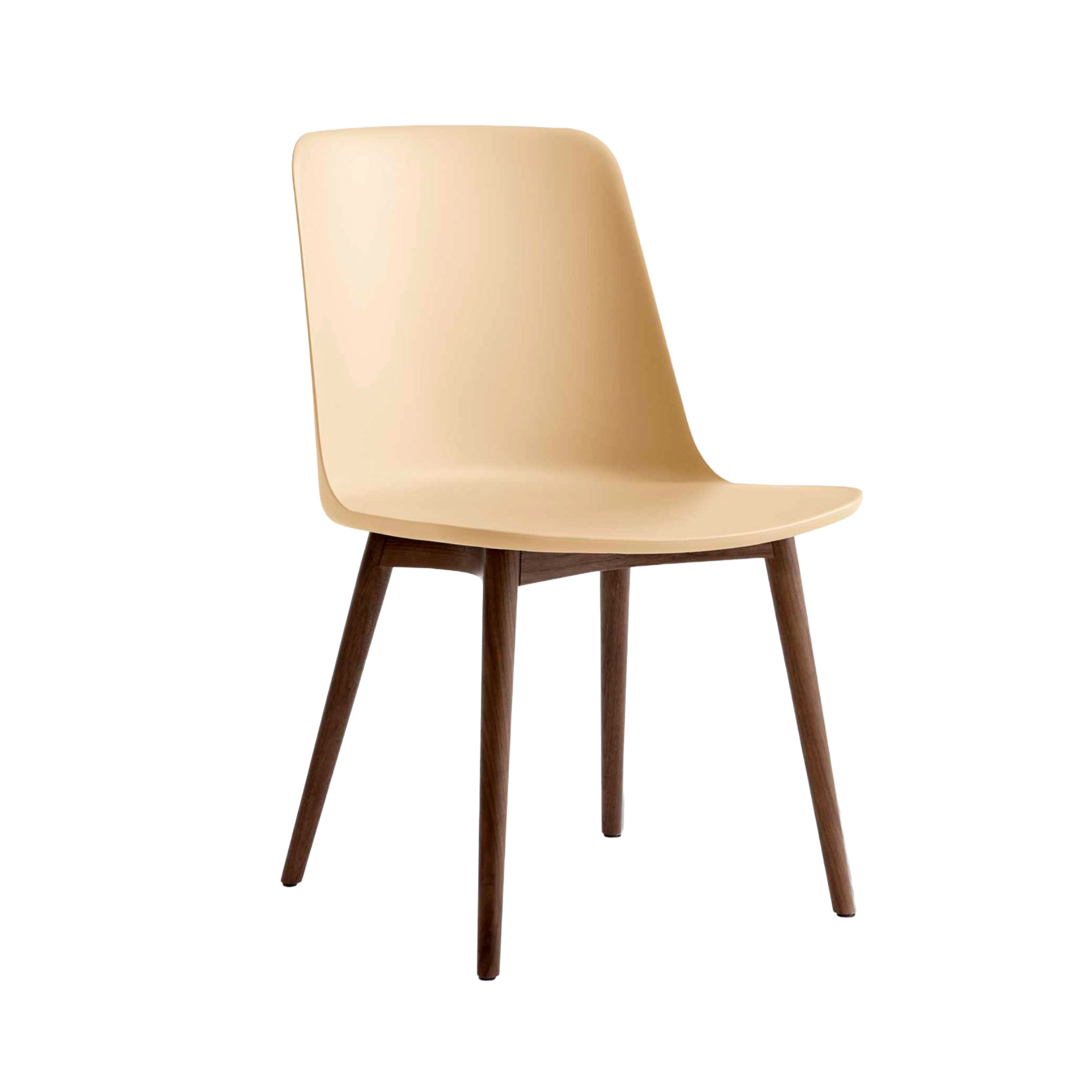 Stuhl RELY HW71 sandfarben mit Nussbaumbasis