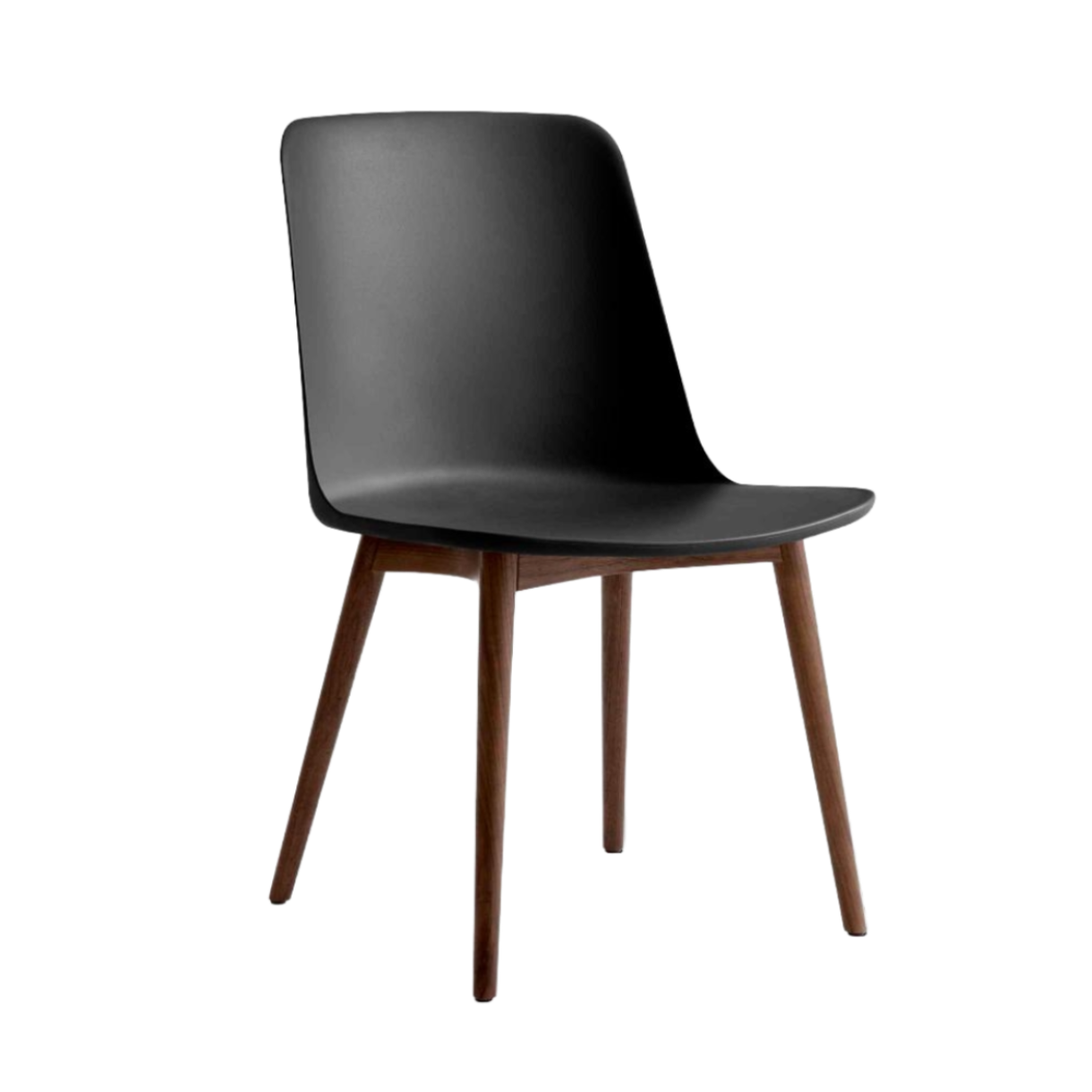 Stuhl RELY HW71 schwarz mit Nussbaumfuß