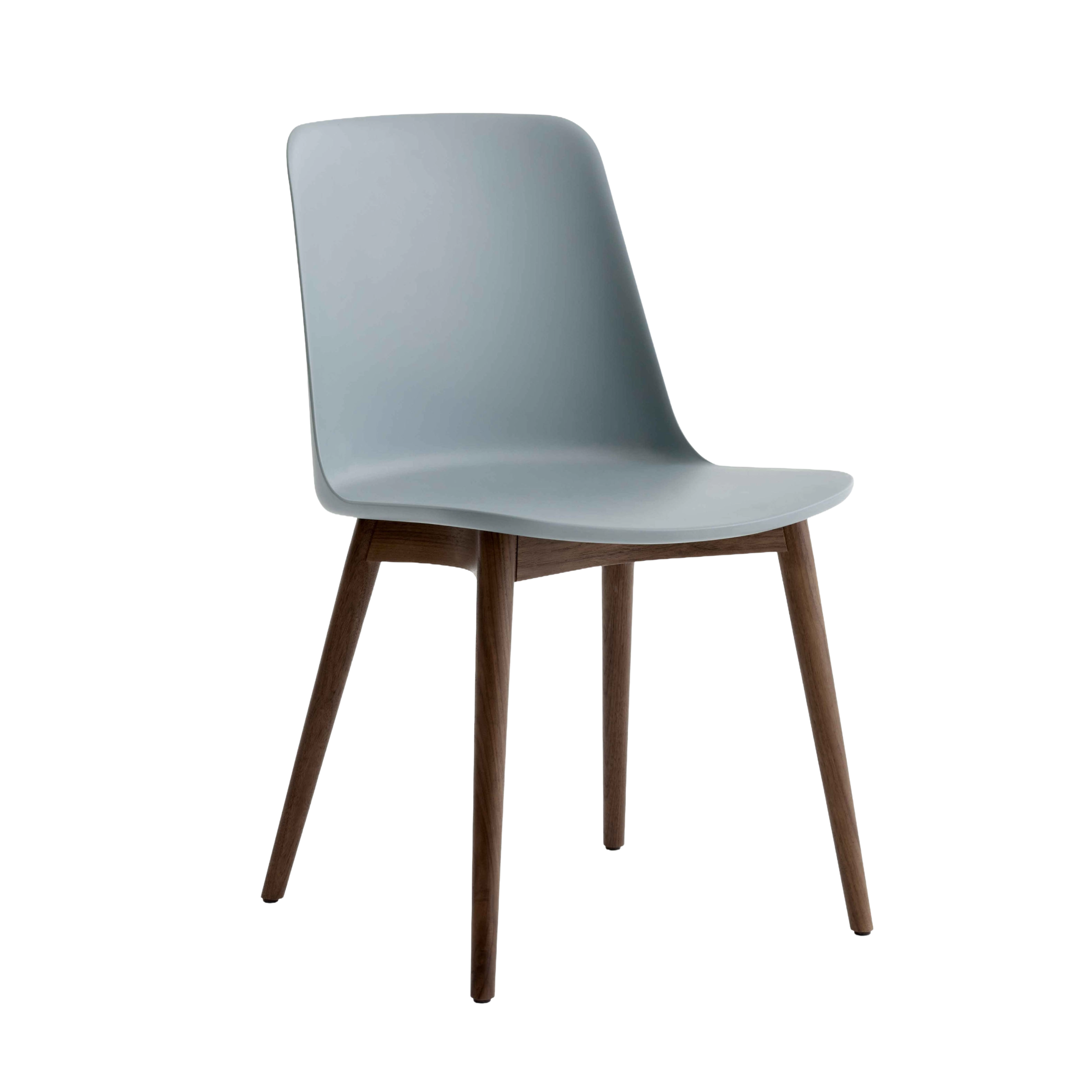 Stuhl RELY HW71 himmelblau mit Nussbaumbasis