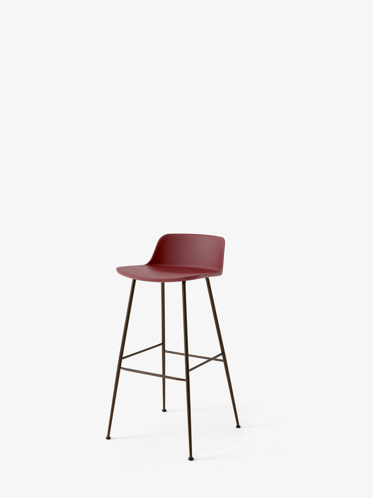 Hocker RELY rotbraun mit braunem Stahlgestell