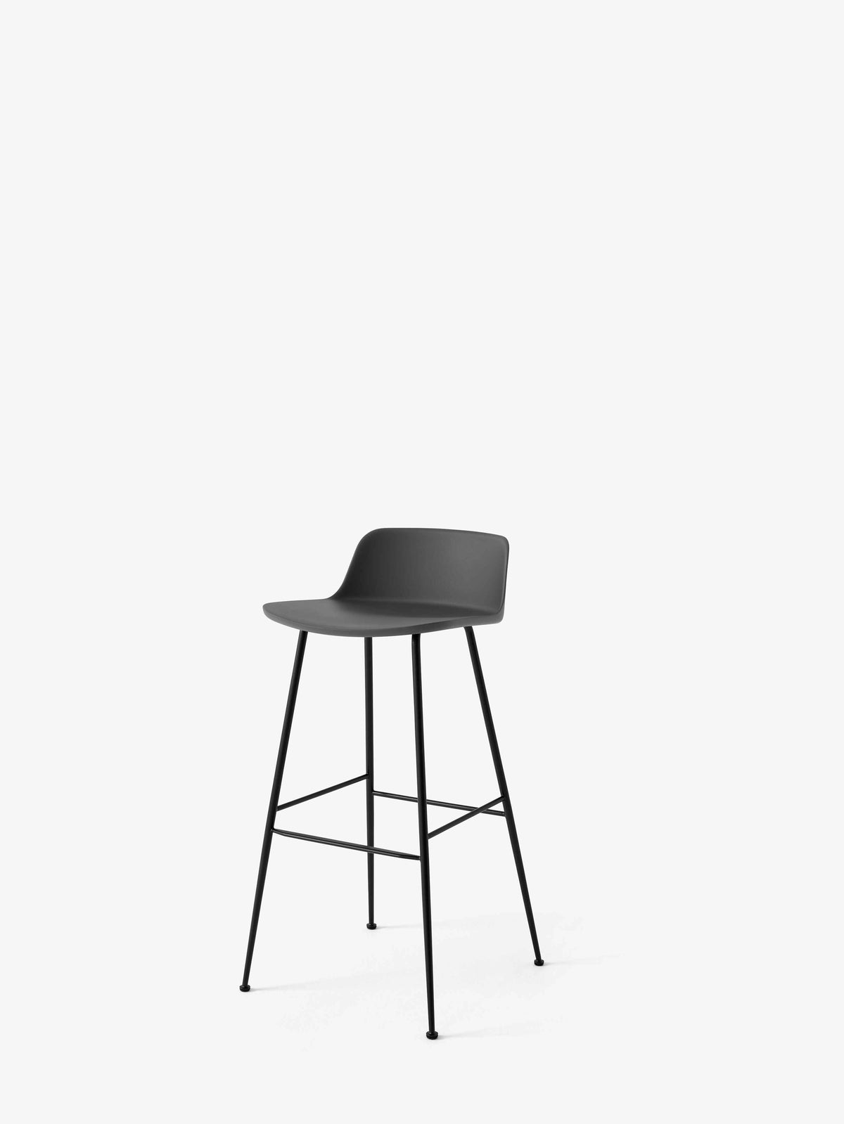 Hocker RELY graphitgrau mit schwarzem Stahlgestell