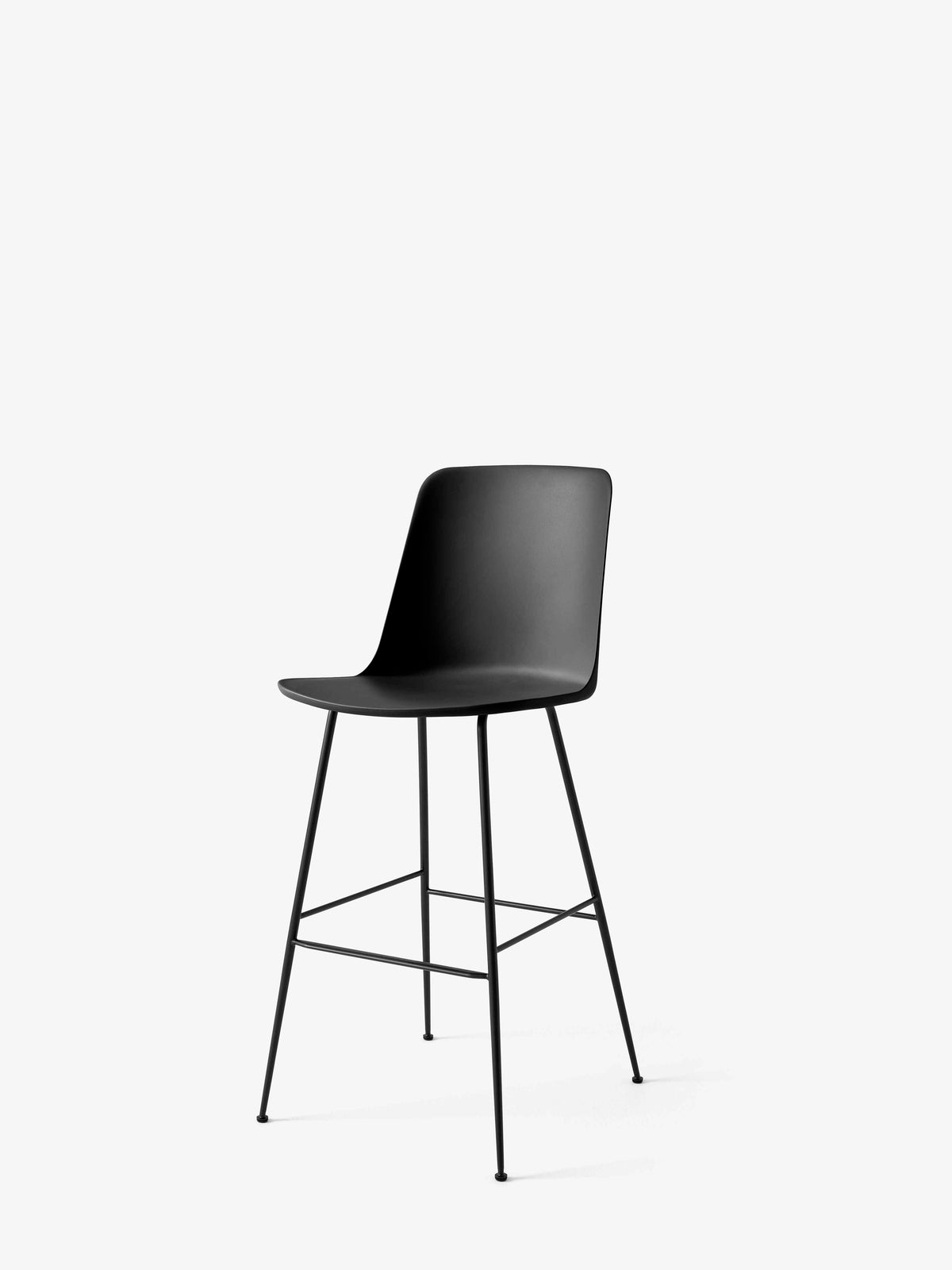 Barhocker RELY schwarz mit schwarzem Stahlgestell