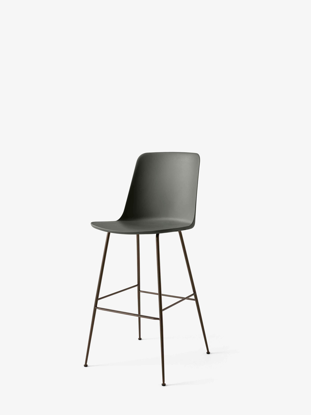 Barhocker RELY in Graphit mit braunem Stahlgestell