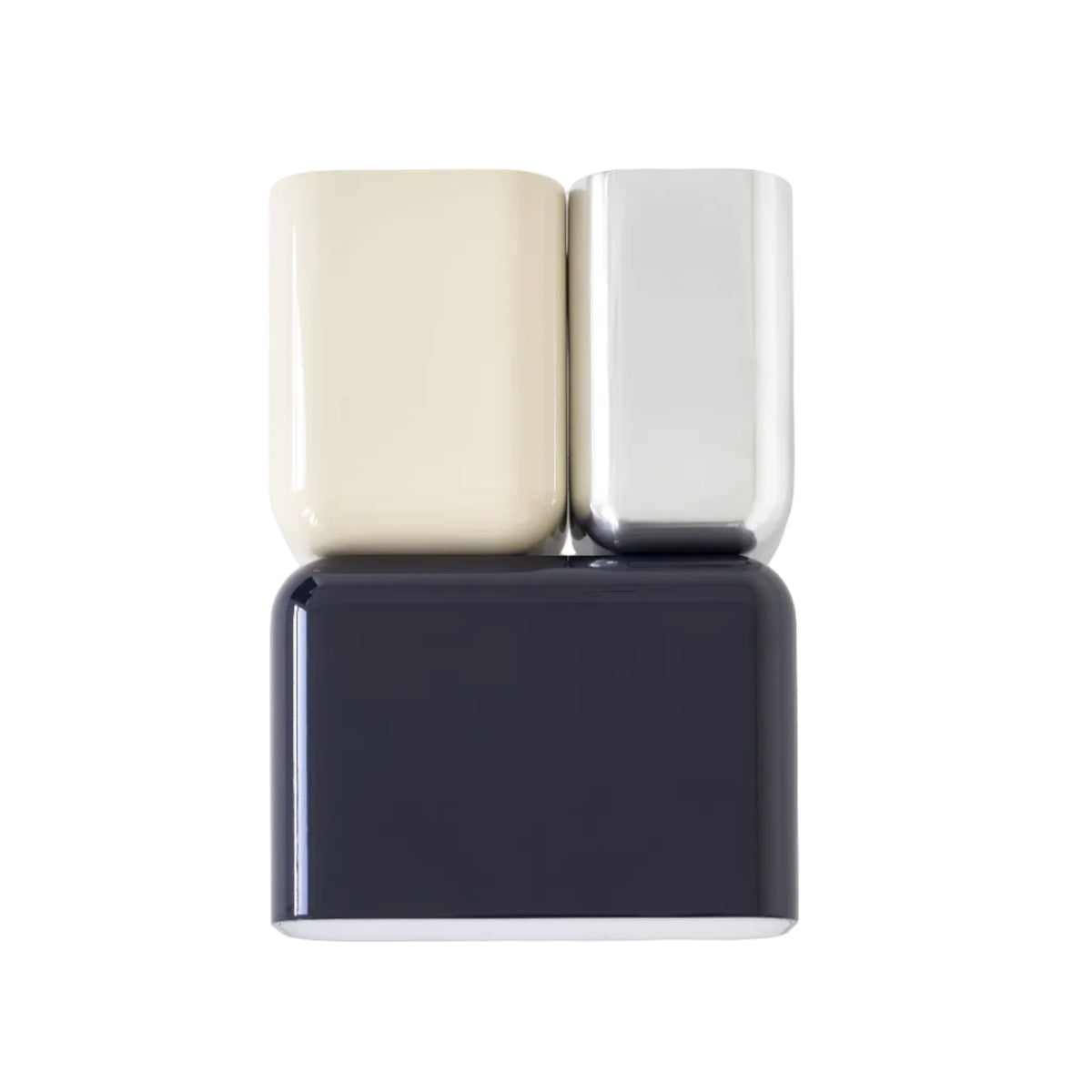 Wandleuchte TABATA in Marineblau mit Silber und Beige