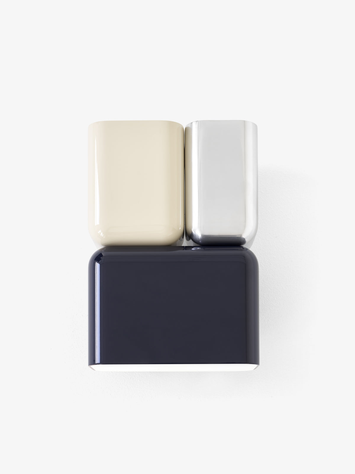 Wandleuchte TABATA in Marineblau mit Silber und Beige