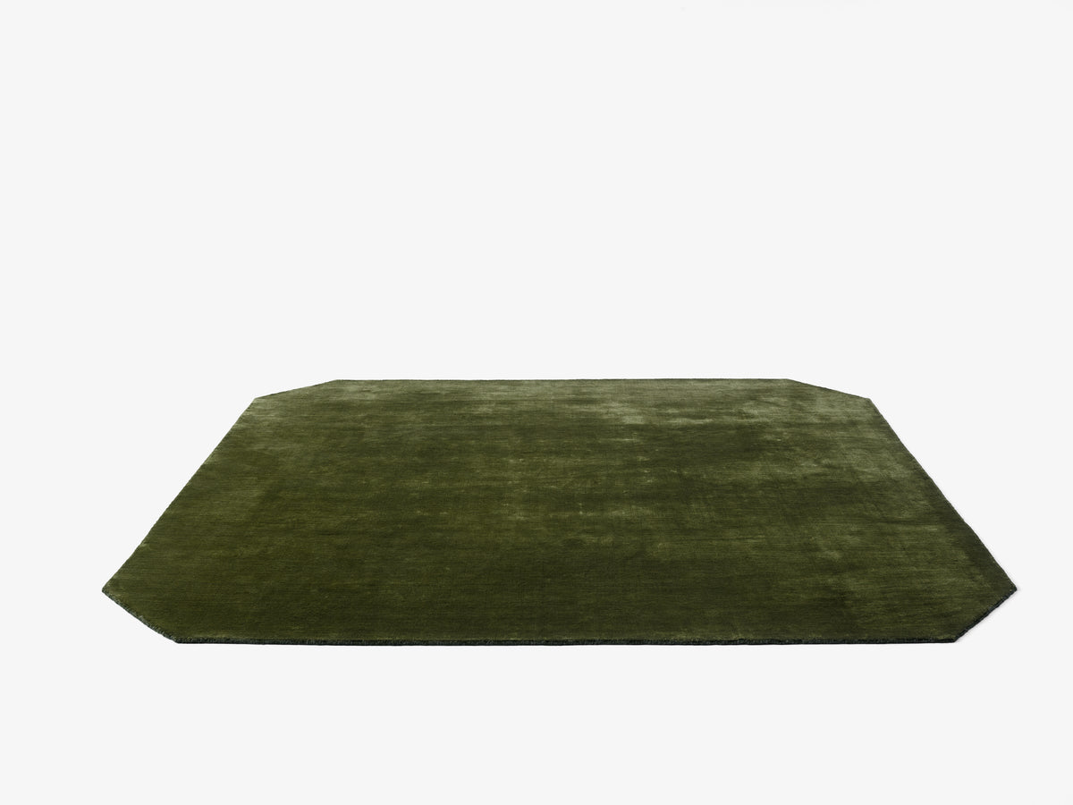 Quadratischer Teppich mit abgerundeten Ecken THE MOOR dunkelgrün