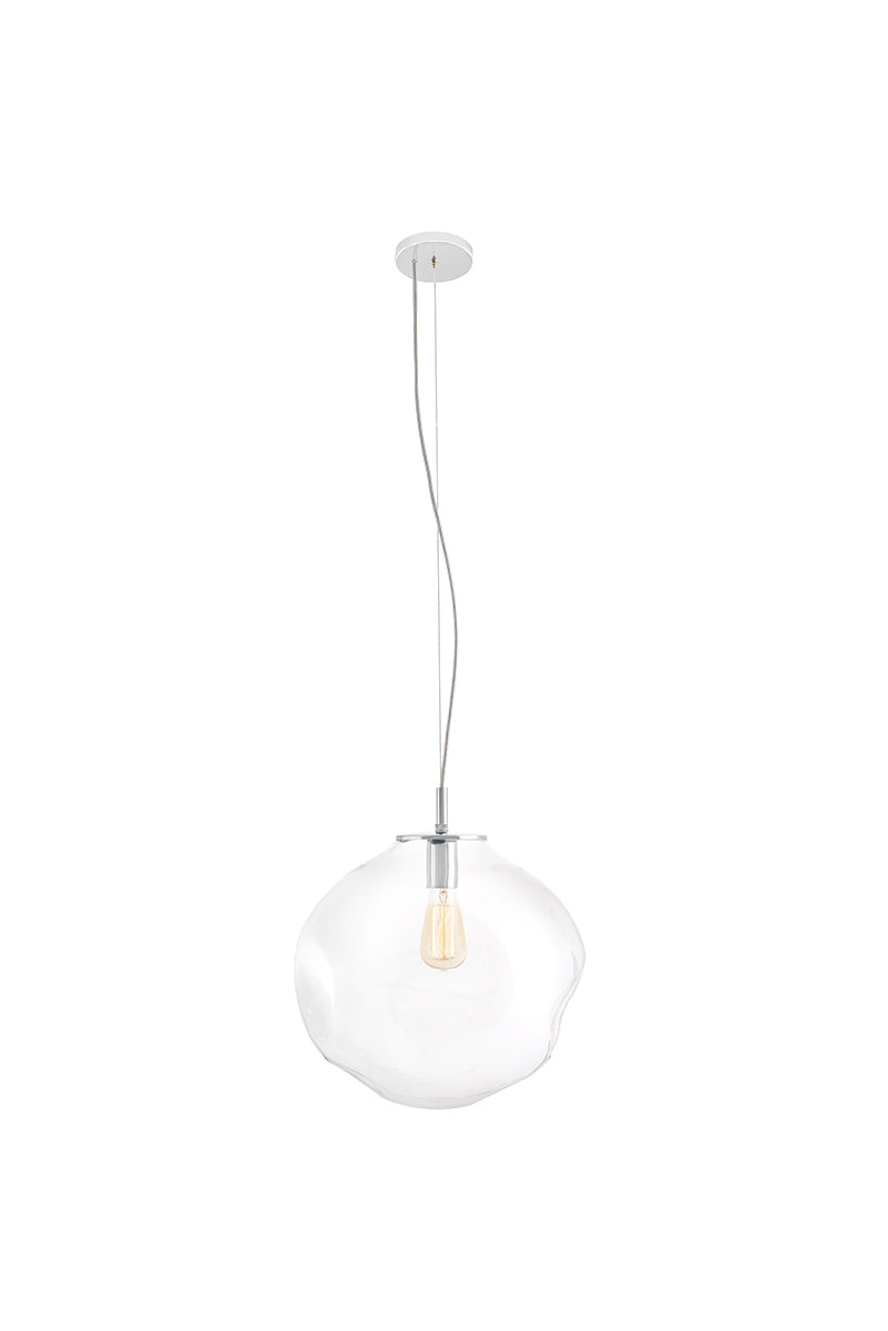 AVIA pendant lamp transparent with silver finish
