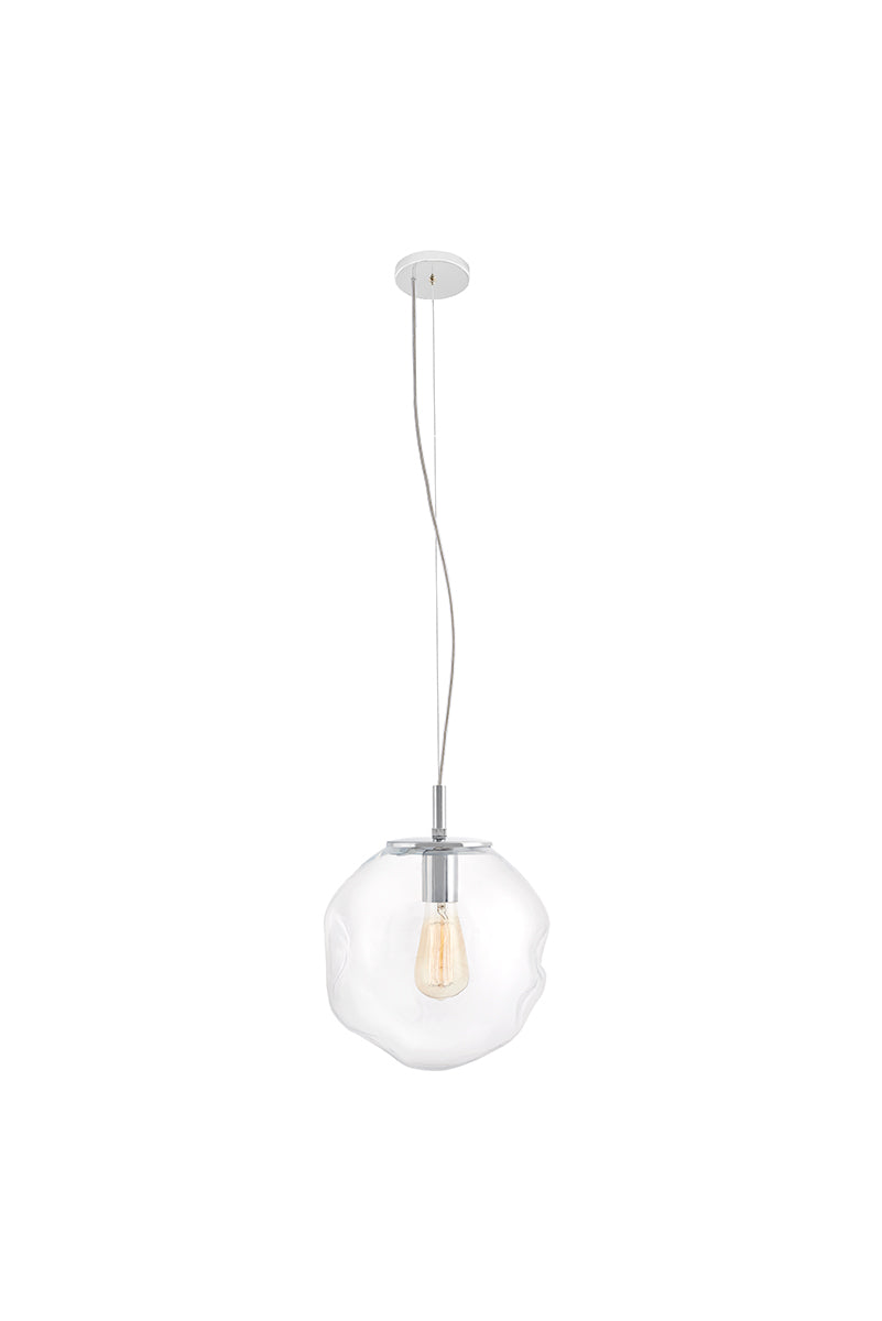 AVIA pendant lamp transparent with silver finish